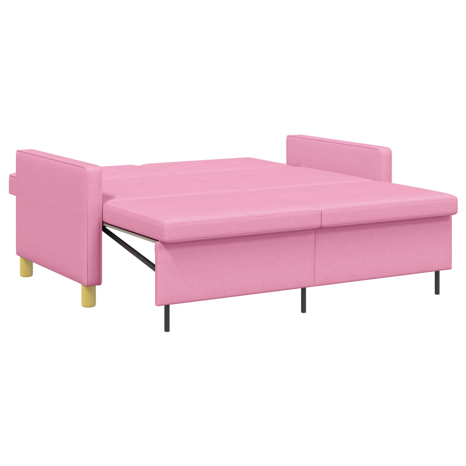 Uittrekbare Slaapbank Roze Stof – afbeelding 6