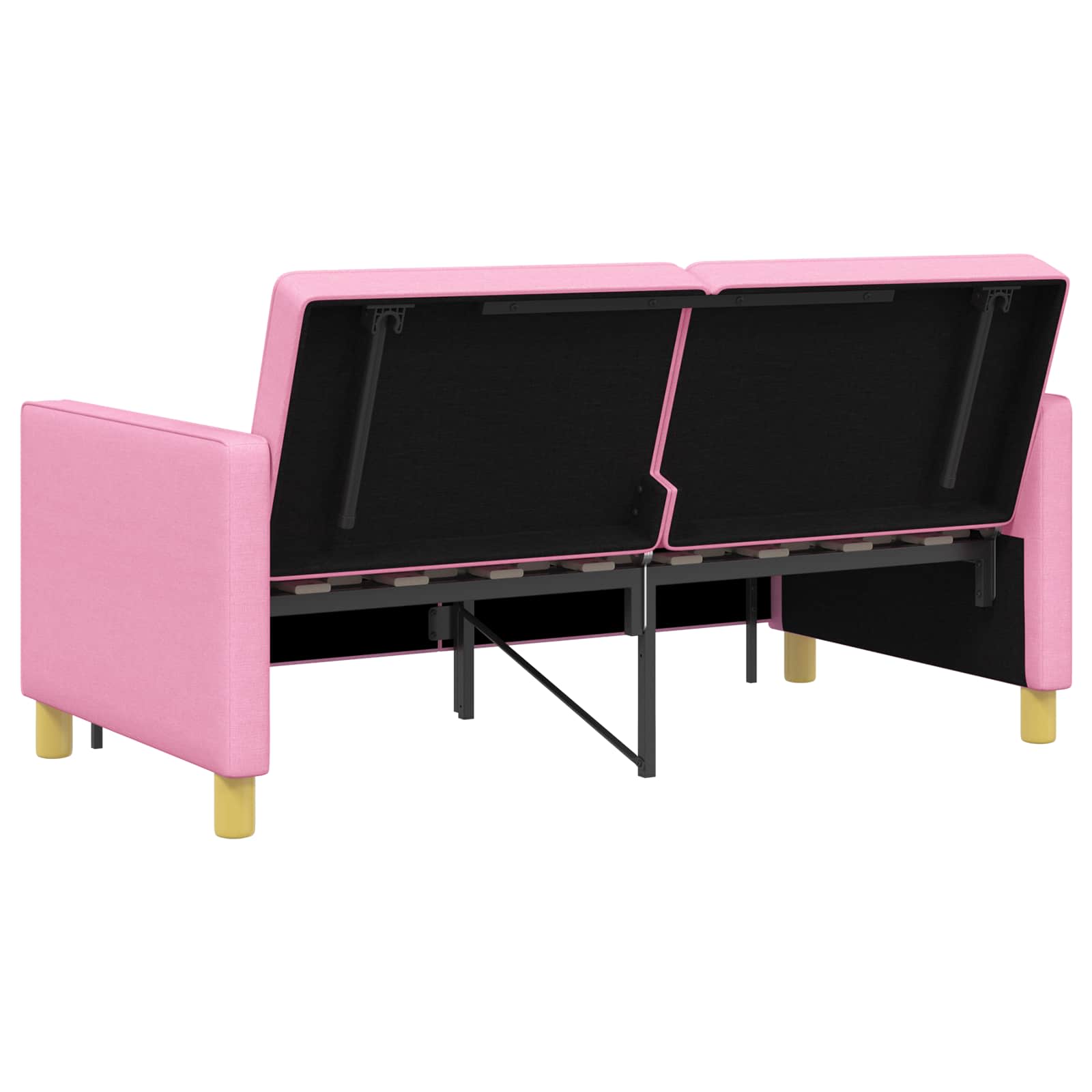 Uittrekbare Slaapbank Roze Stof – afbeelding 9