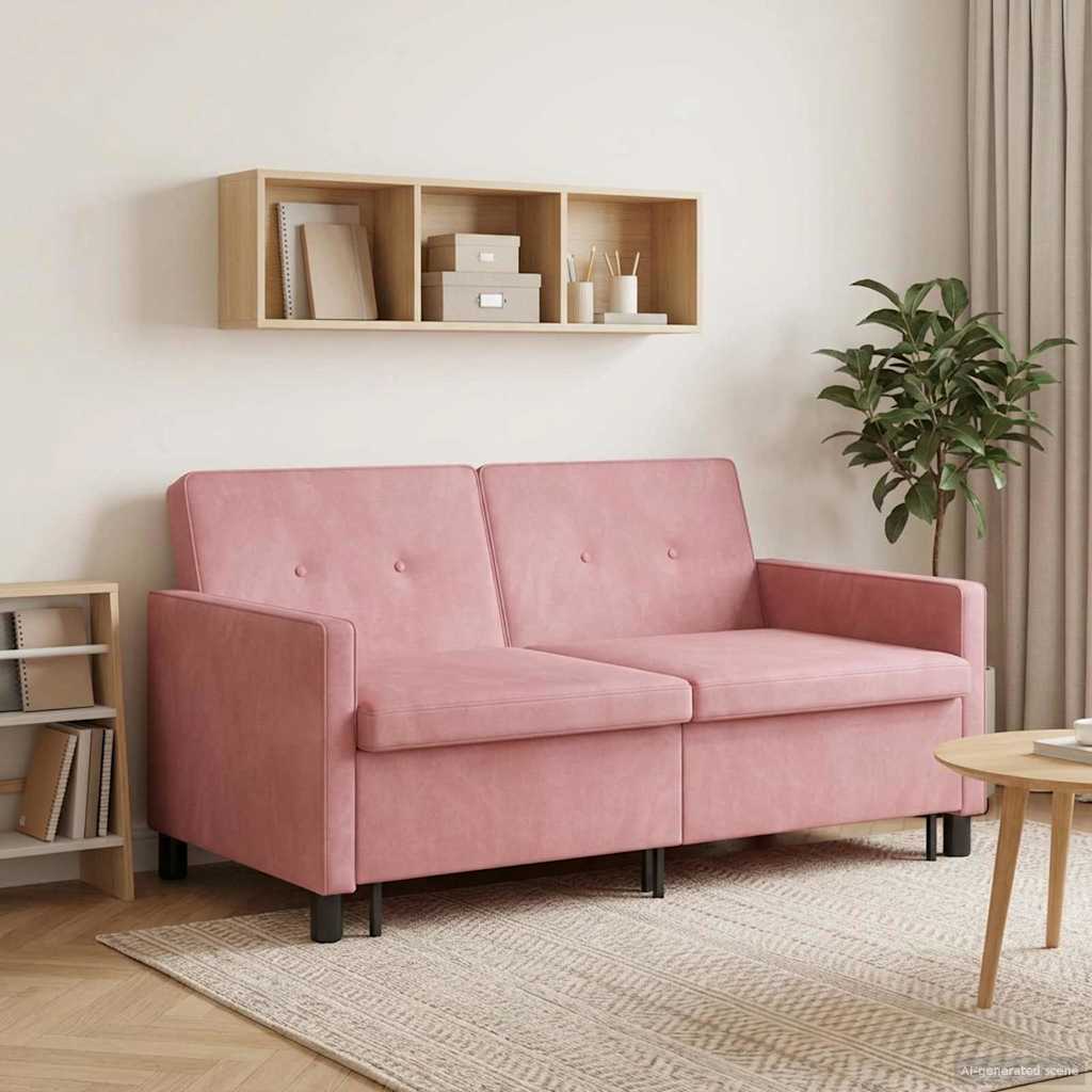 Slaapbank Roze Stof – afbeelding 4