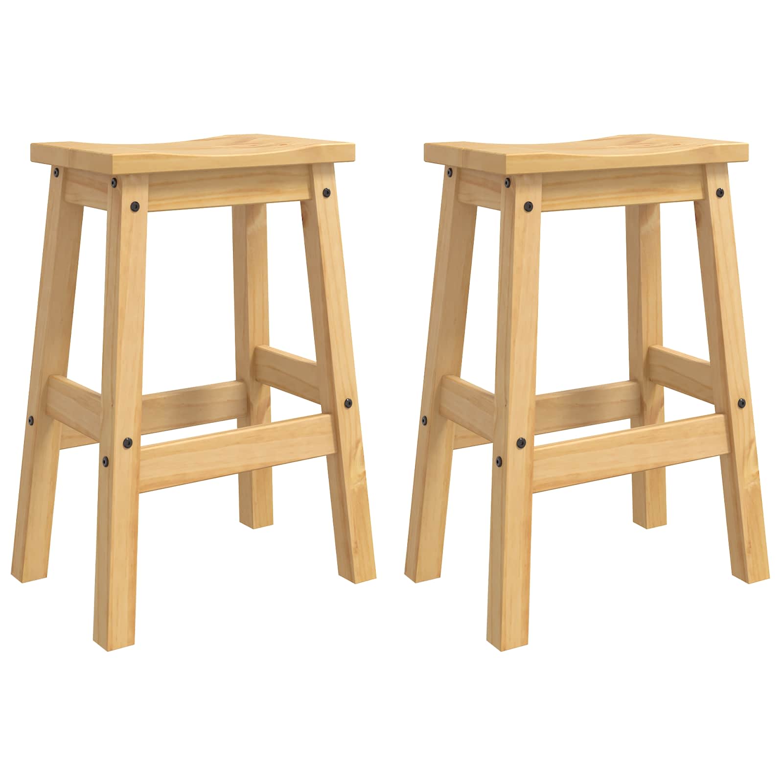 Barkruk 2 pcs Honing Wax 44 x 30 x 63 cm Massief dennenhout