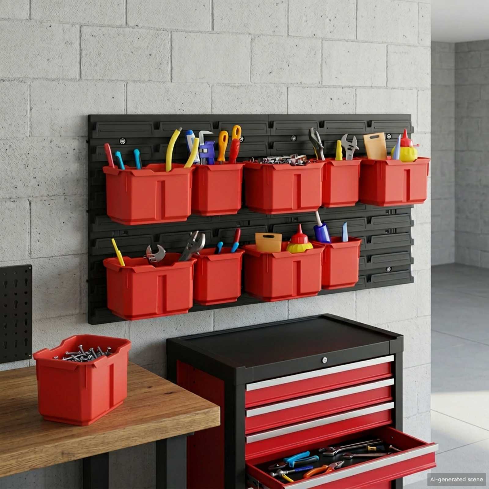 Containerrek Zwart en Rood 77,5 x 2 x 39 cm PP