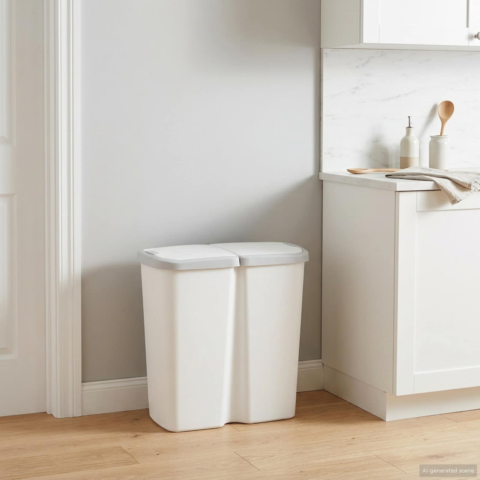 Afvalbak Wit 48,5 x 28 x 51 cm PP