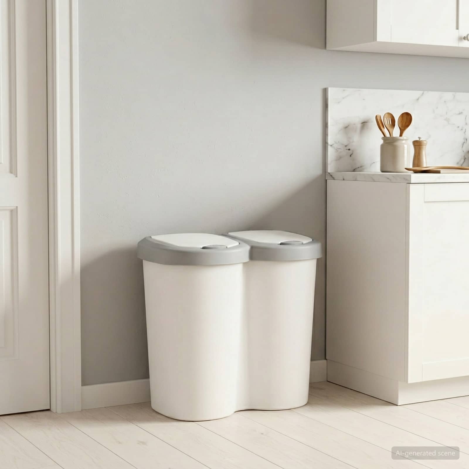 Afvalbak Wit 49,5 x 30 x 46,5 cm PP