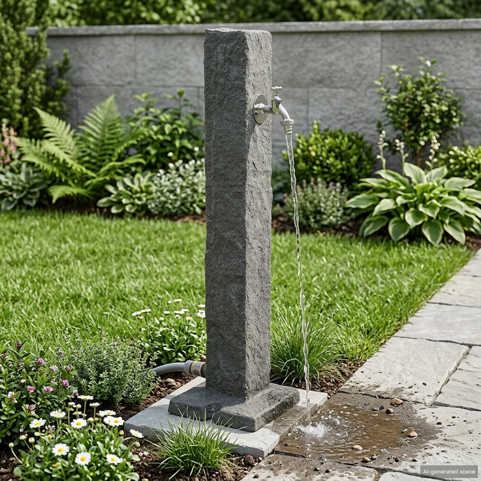 Tuin Tanker Antraciet 26 x 26 x 98 cm PE – afbeelding 1