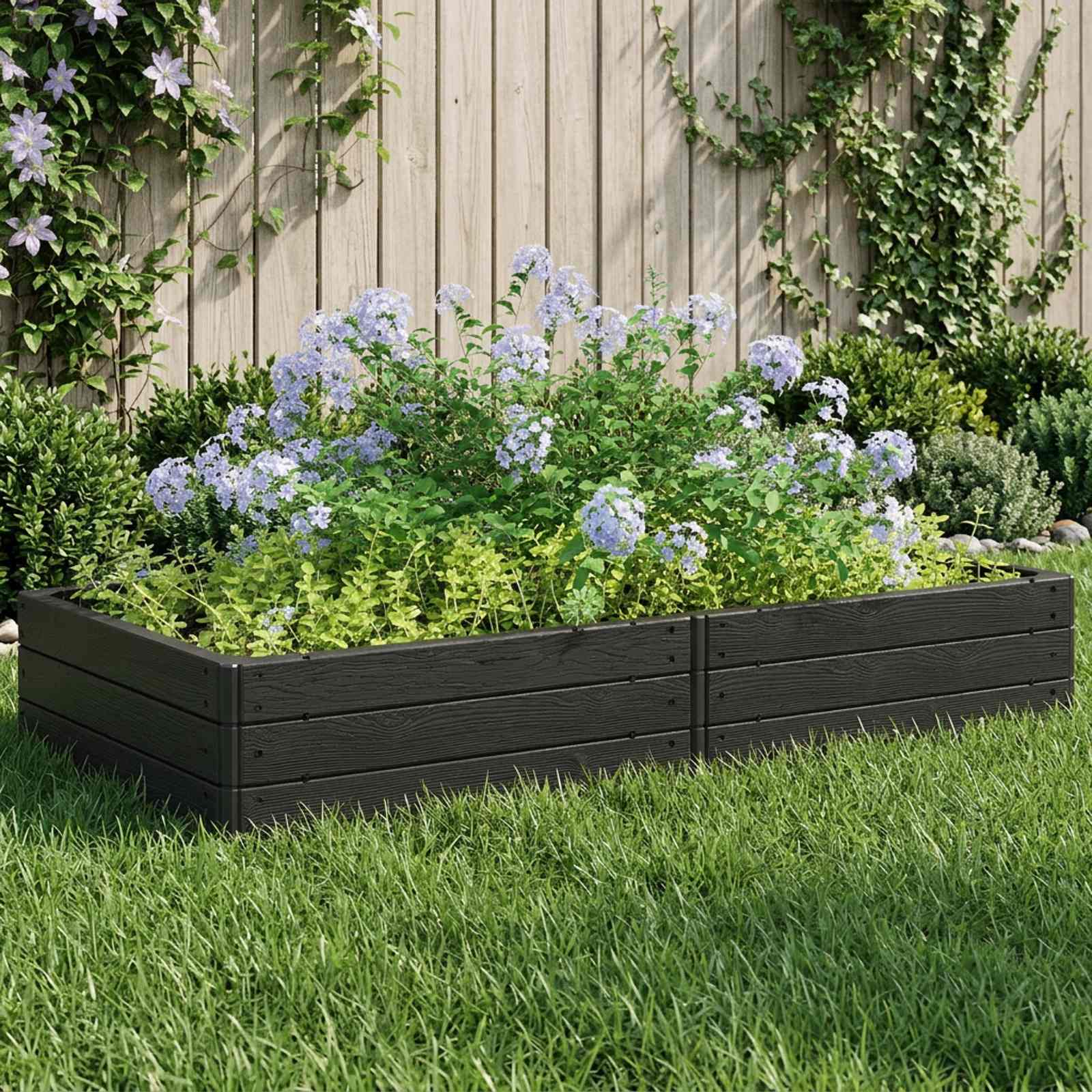 Verhoogd bed Zwart 151 x 75,5 x 25 cm PP – afbeelding 1