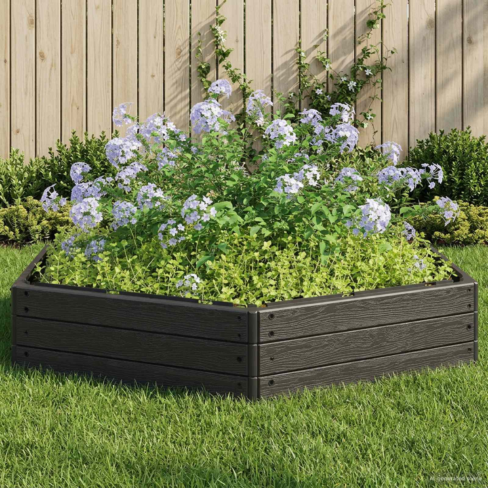Verhoogd bed Zwart 148 x 129 x 25 cm PP – afbeelding 1