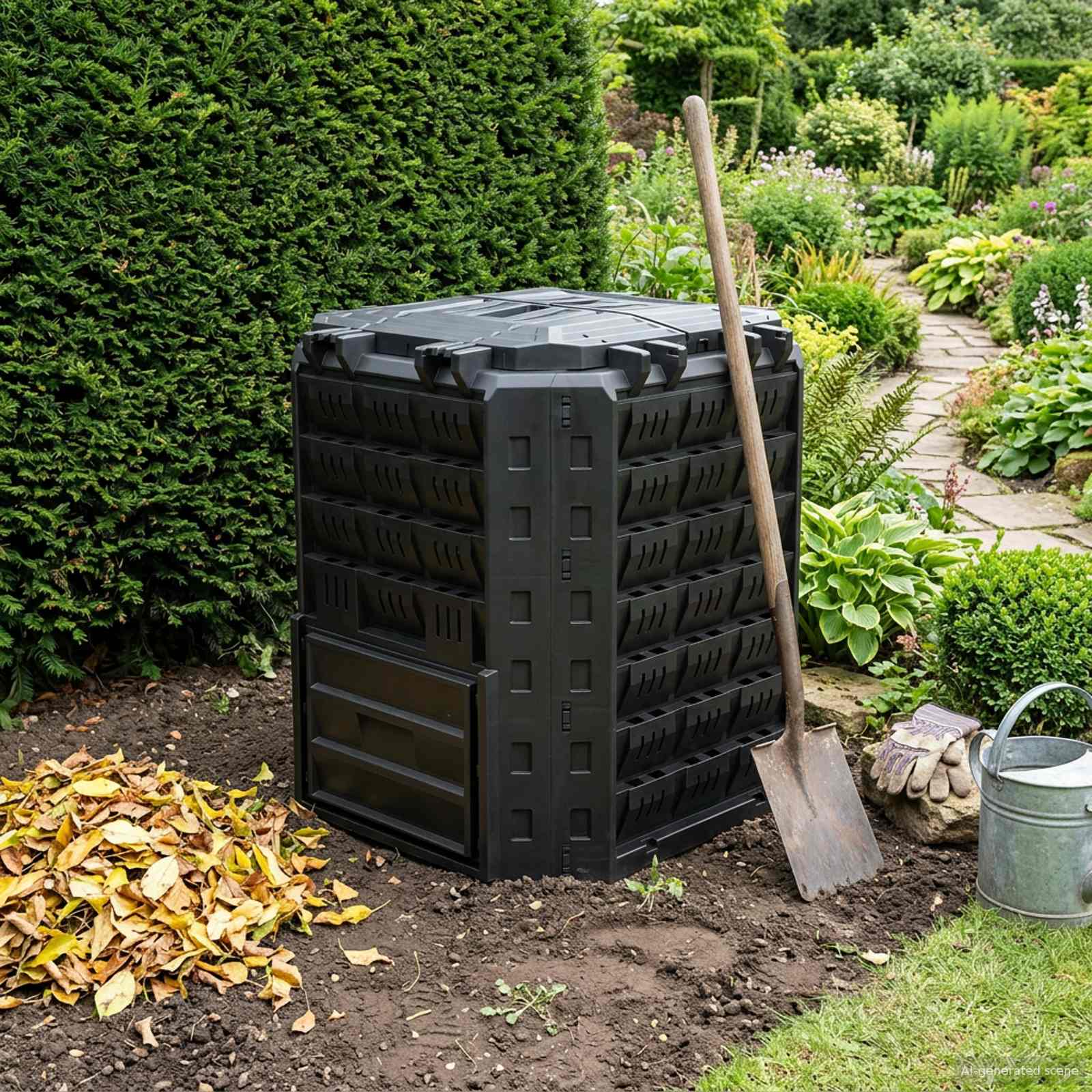 Tuincomposter Zwart 71 x 71 x 81,5 cm 100% PP
