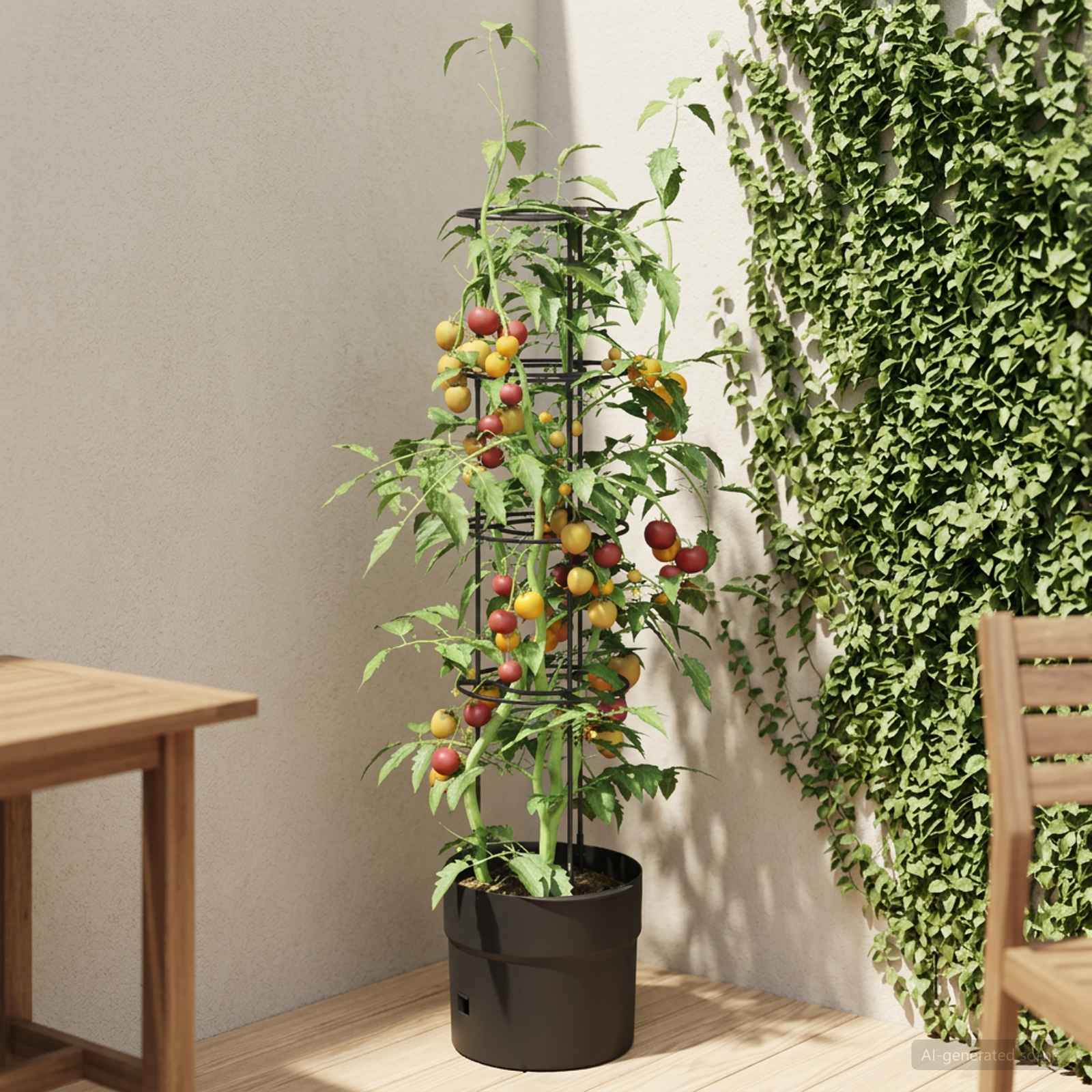 Tomatenkweker Zwart Ø 32 x 127 cm PP