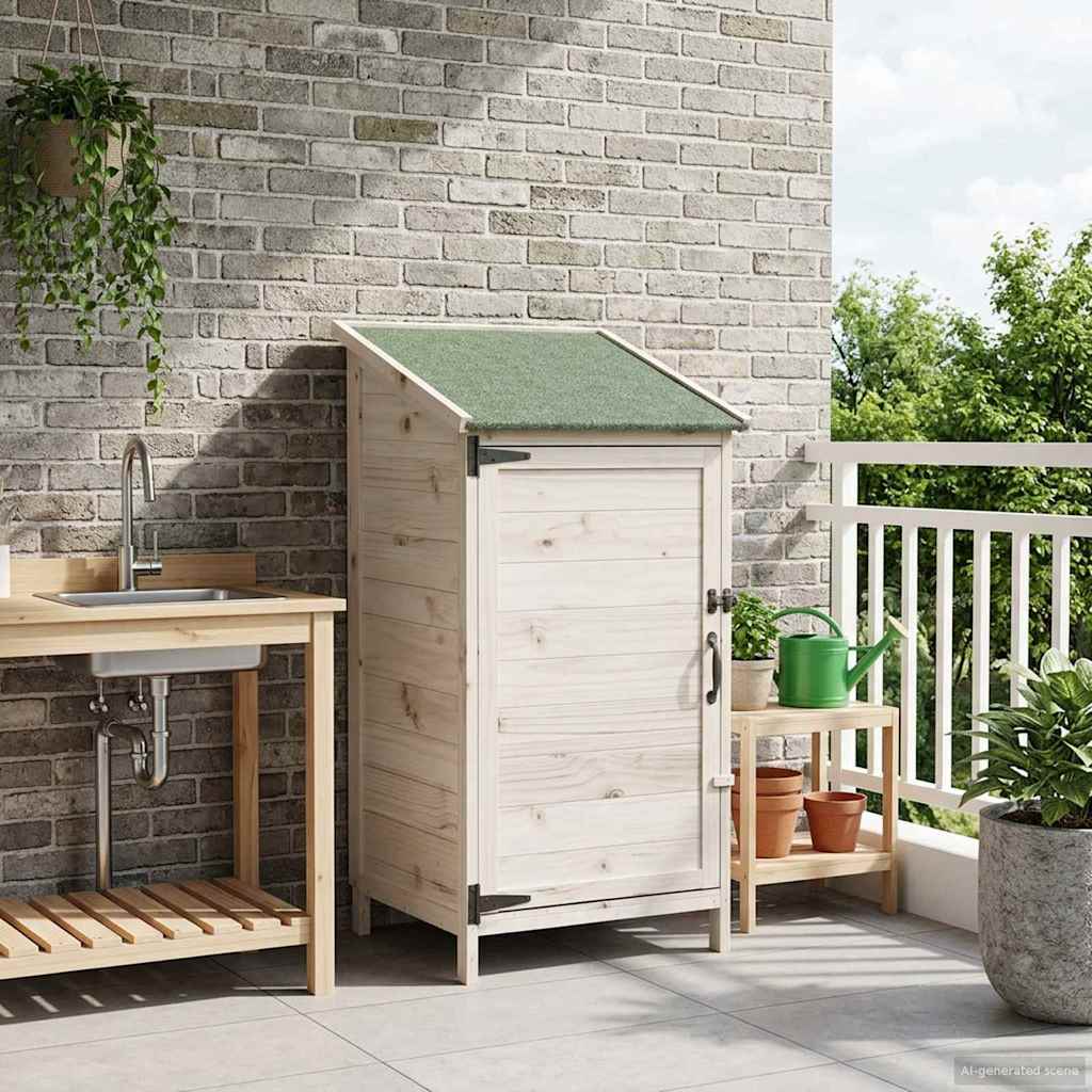 Tuinschuur Wit 59 x 56 x 113,5 cm Bewerkt hout