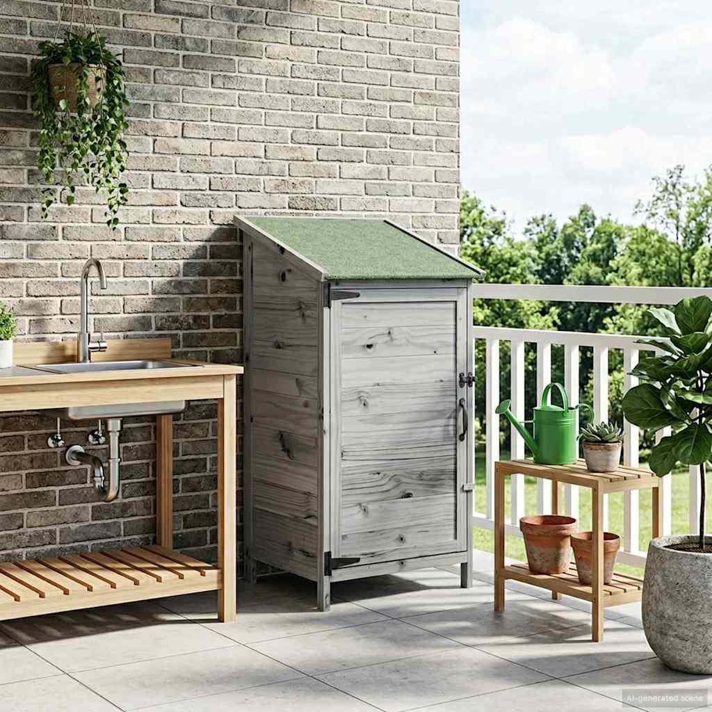 Tuinschuur Grijs 59 x 56 x 113,5 cm Bewerkt hout