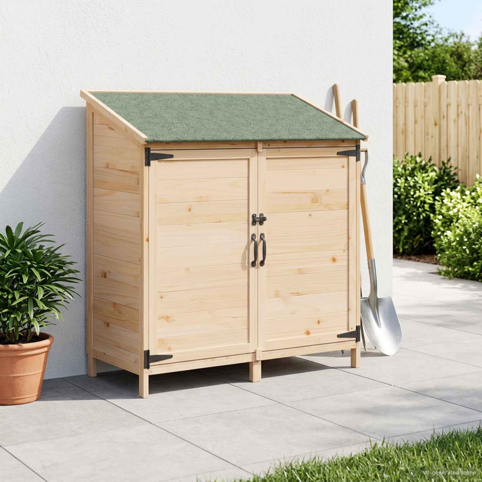 Tuinschuur Naturel 106,5 x 56 x 113,5 cm Bewerkt hout – afbeelding 1