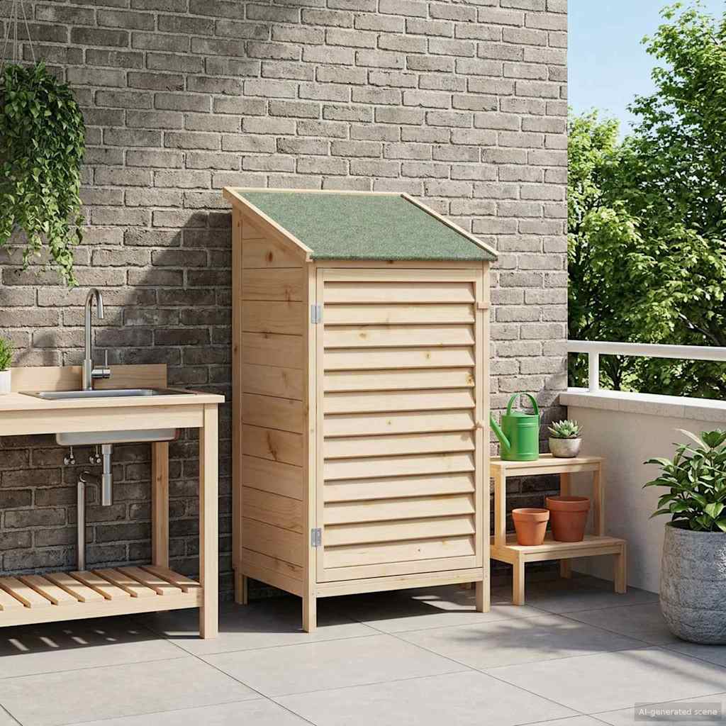 Tuinschuur Naturel 59 x 56 x 113,5 cm Massief Vurenhout