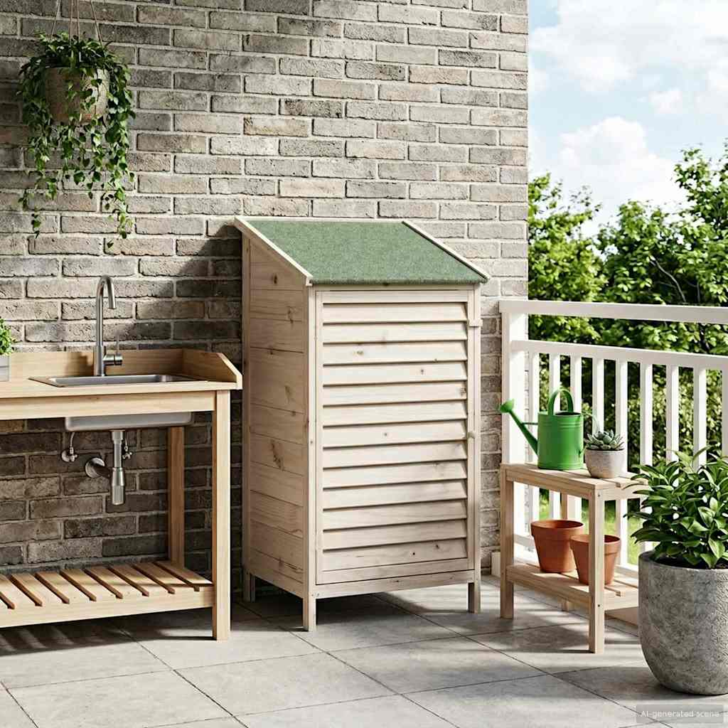 Tuinschuur Wit 59 x 56 x 113,5 cm Massief Vurenhout