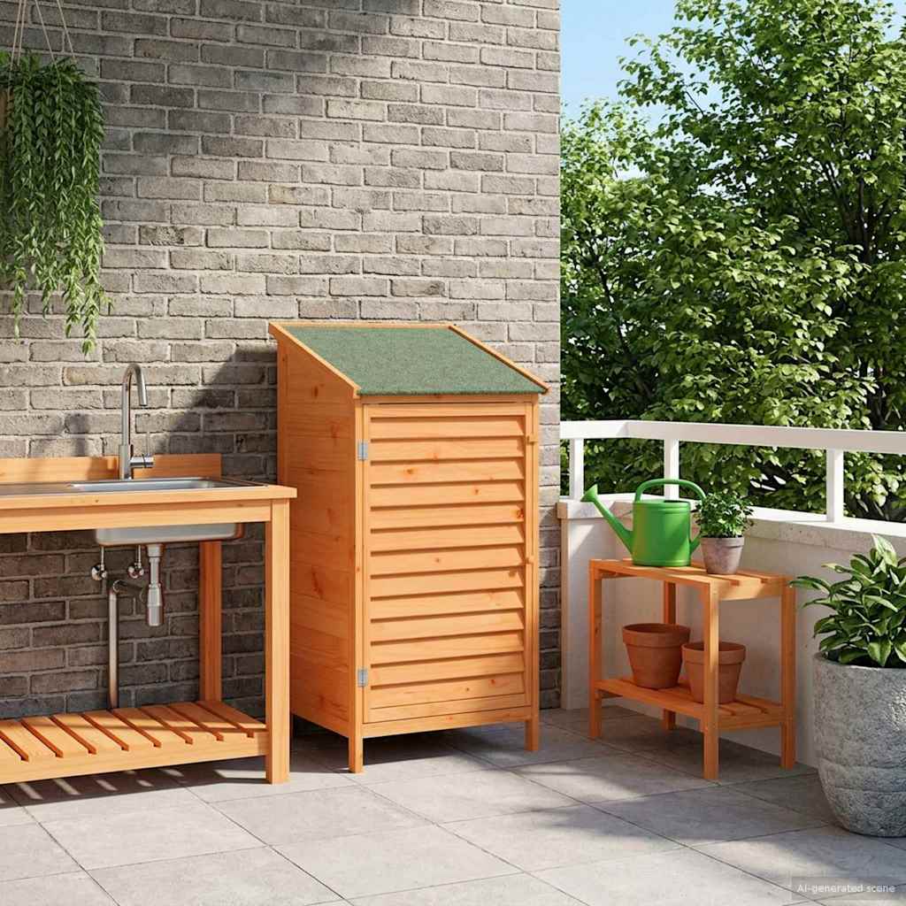 Tuinschuur Bruin 59 x 56 x 113,5 cm Massief Vurenhout