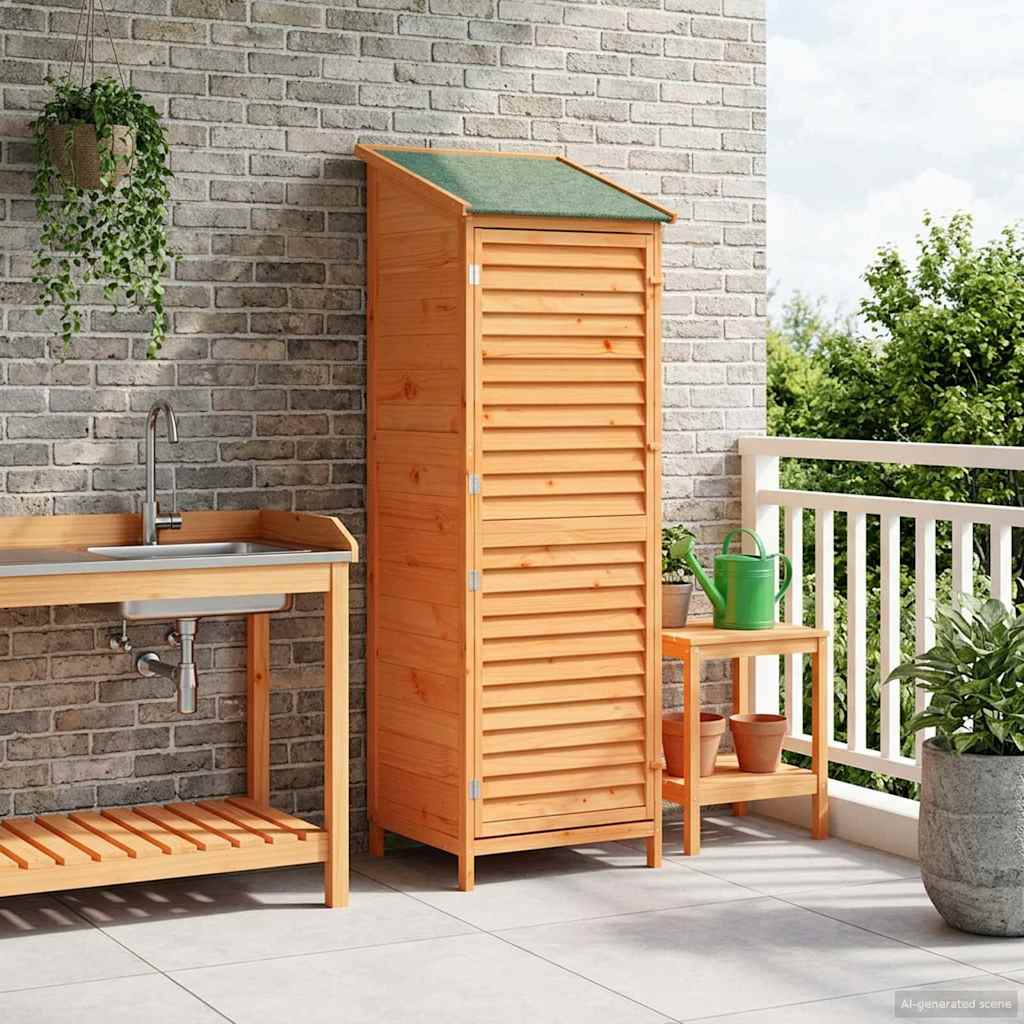 Tuinschuur Bruin 59 x 56 x 176 cm Massief Vurenhout