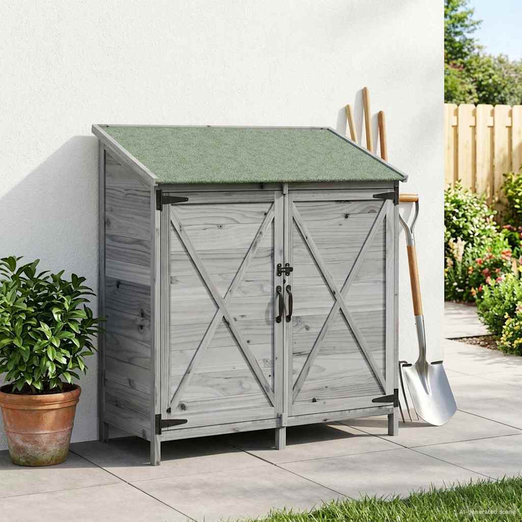 Tuinschuur Grijs 106 x 56 x 113,5 cm Bewerkt hout
