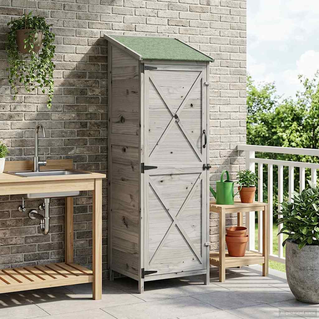 Tuinschuur Grijs 59,5 x 56 x 176,5 cm Bewerkt hout