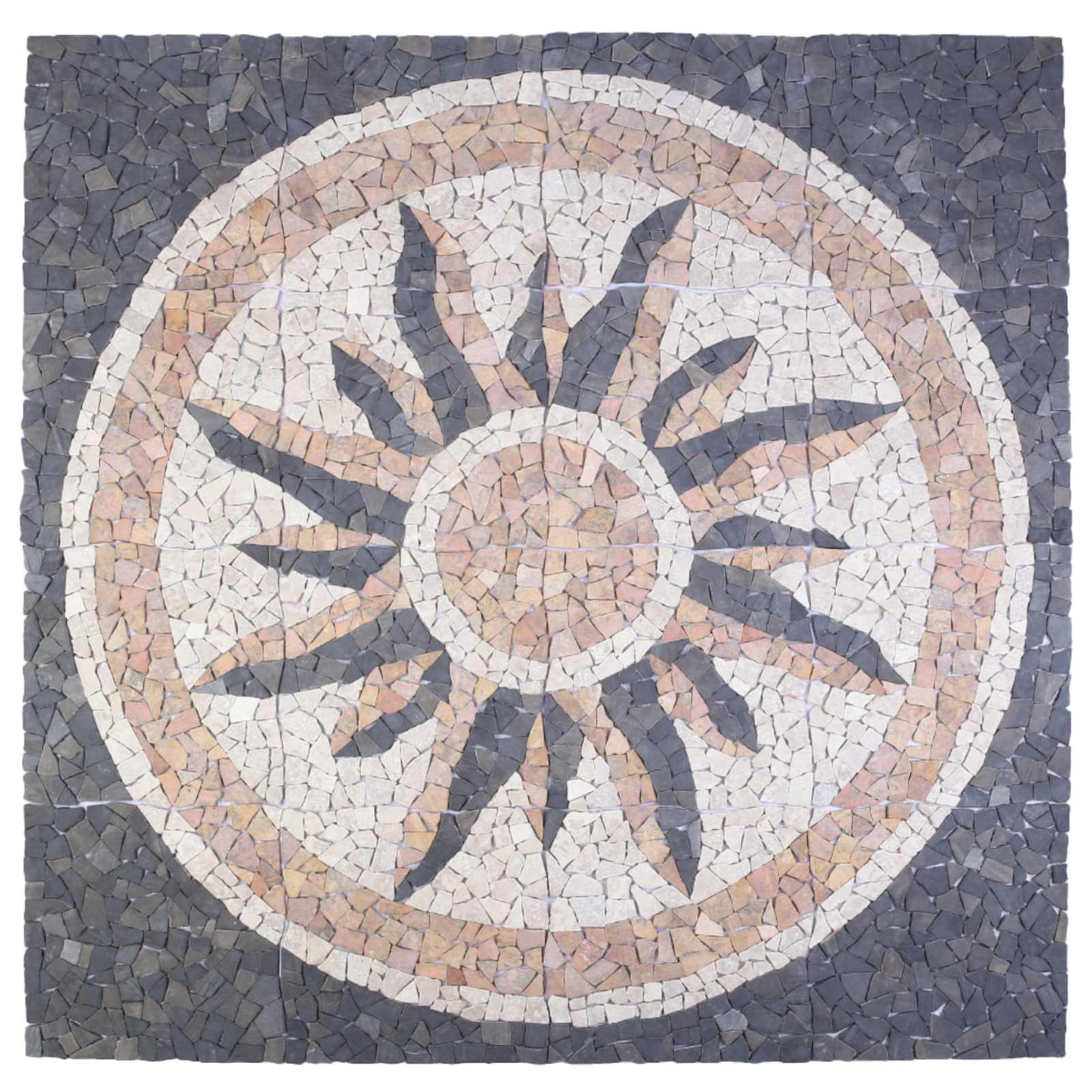 Mozaïektegels Zonnepatroon veelkleurig 120 x 120 cm Marmer