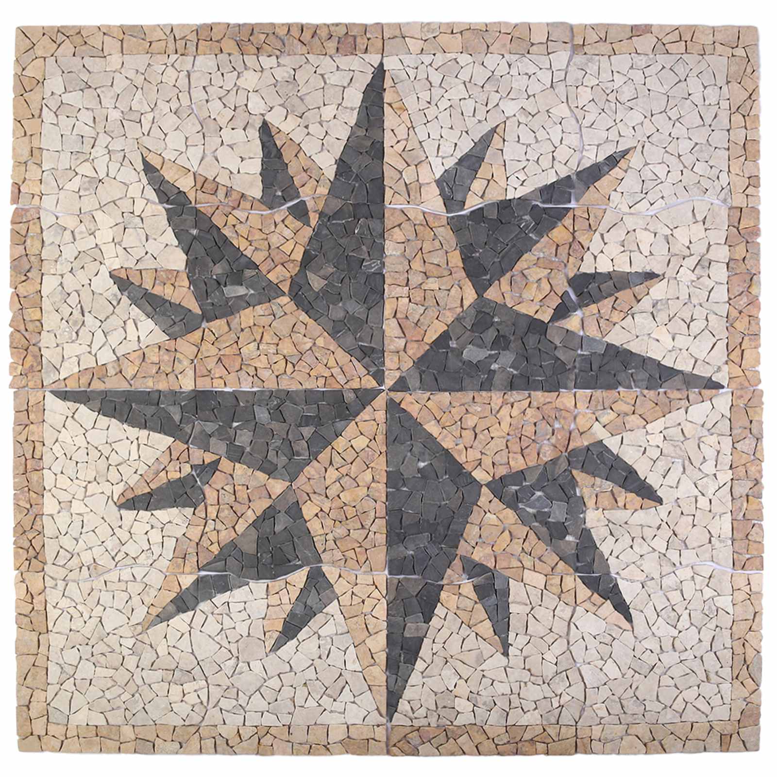 Mosaic Tiles Wind Pattern Meerkleurig 120 x 120 cm Marmer
