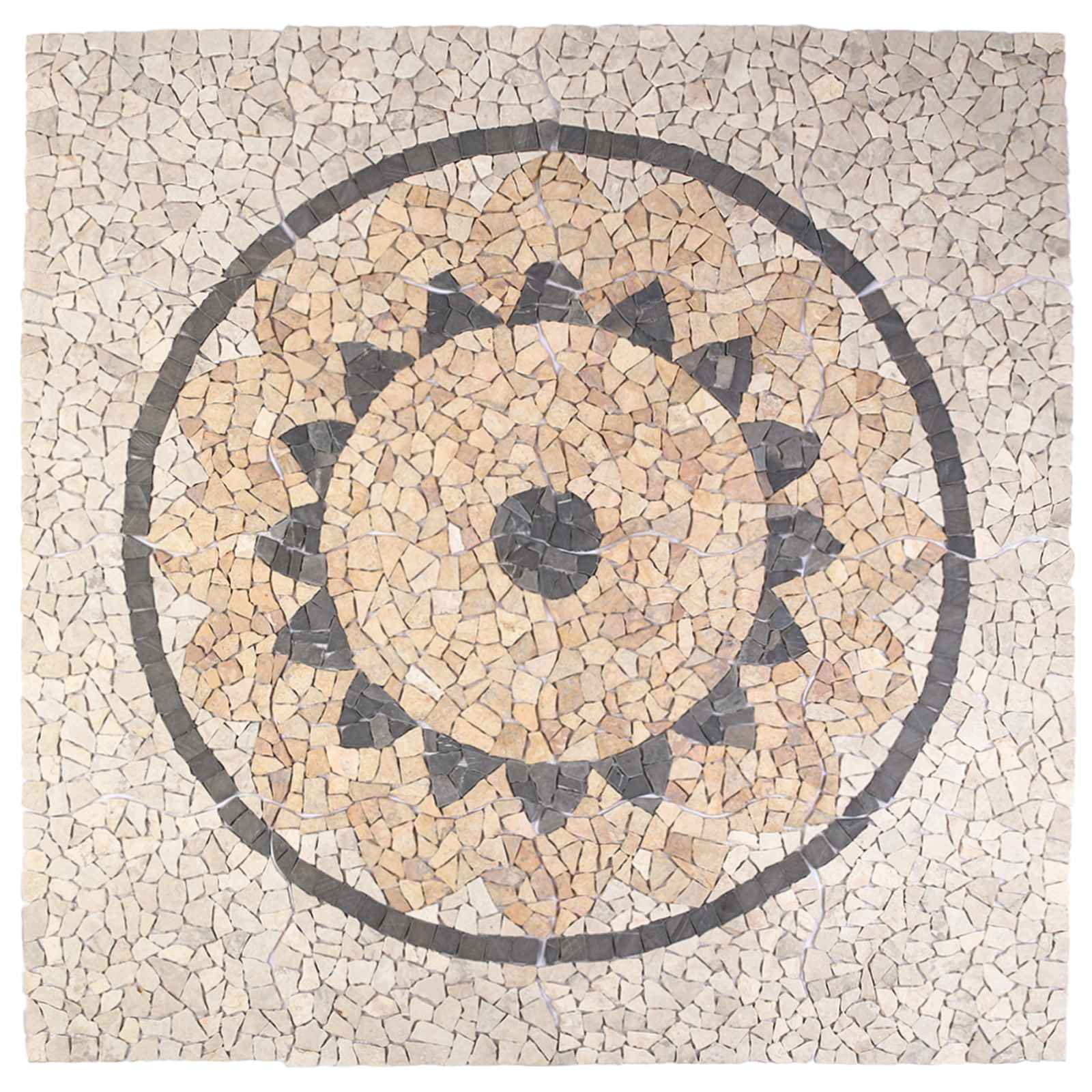 Mosaic Tiles Zonnebloem Patroon Meerkleurig 120 x 120 cm Marmer