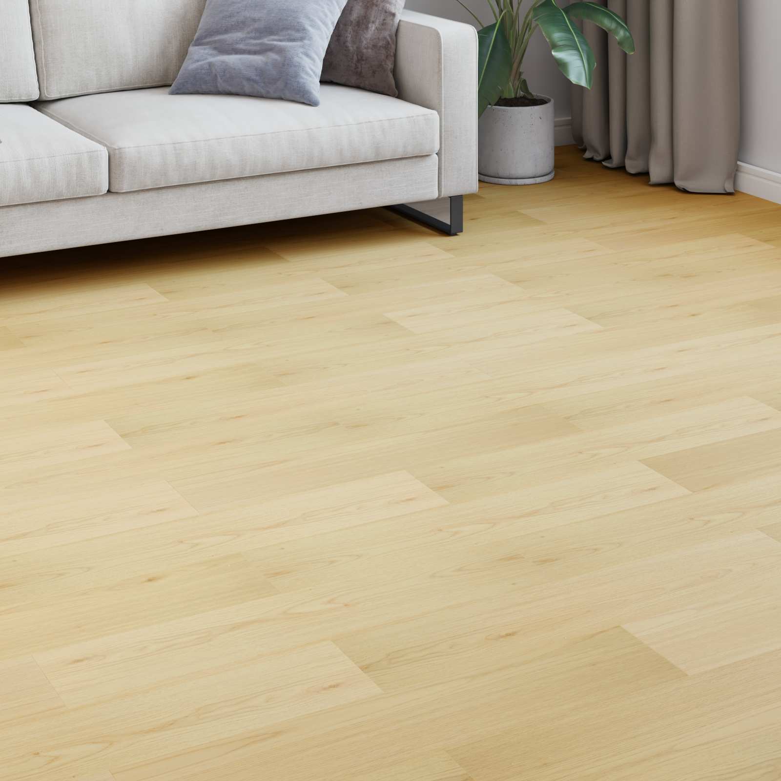 Laminaatvloer 5 pcs Zacht Beige 101 x 20 x 0,8 cm Bewerkt hout