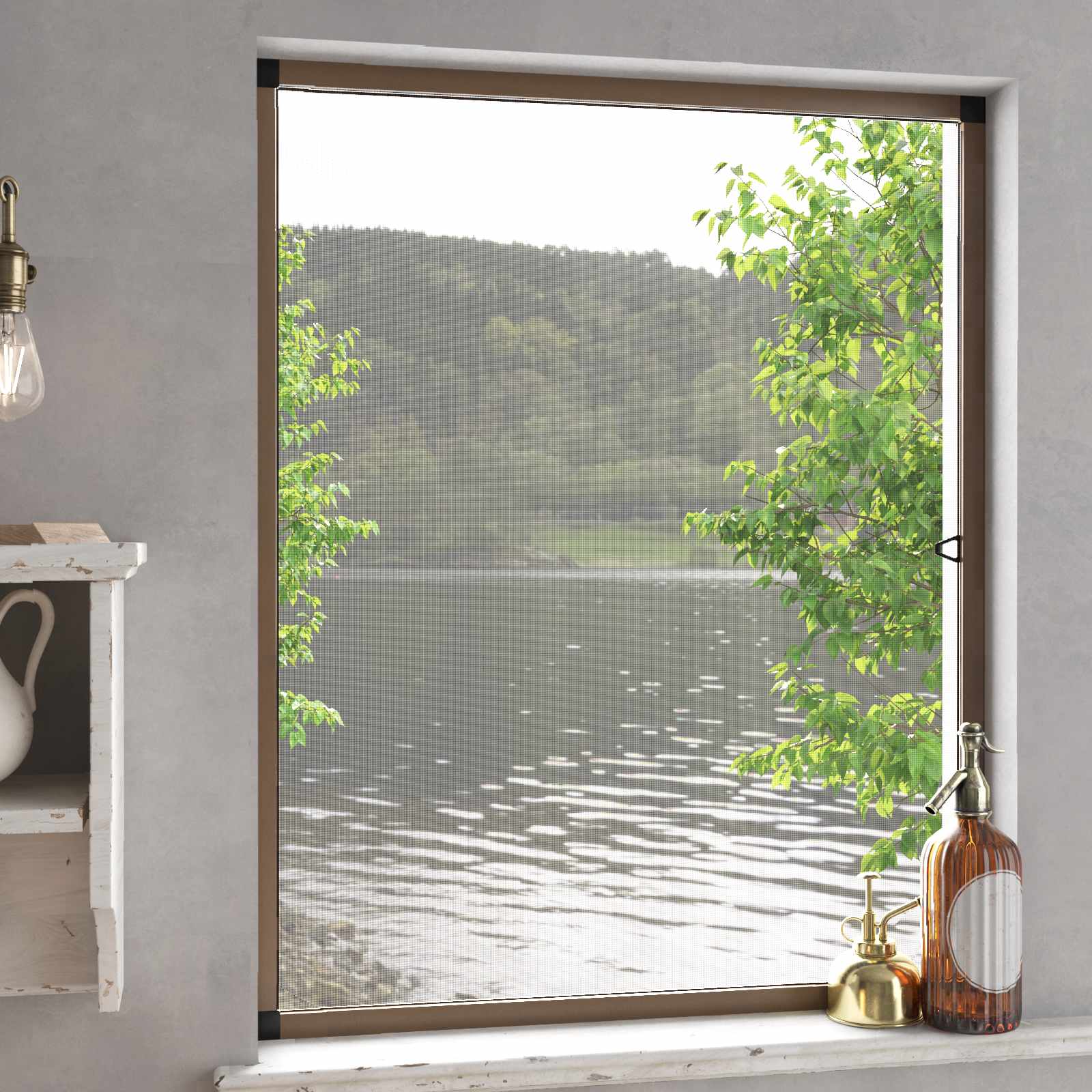 Insectenscherm voor ramen Bruin 130 x 150 cm – afbeelding 1