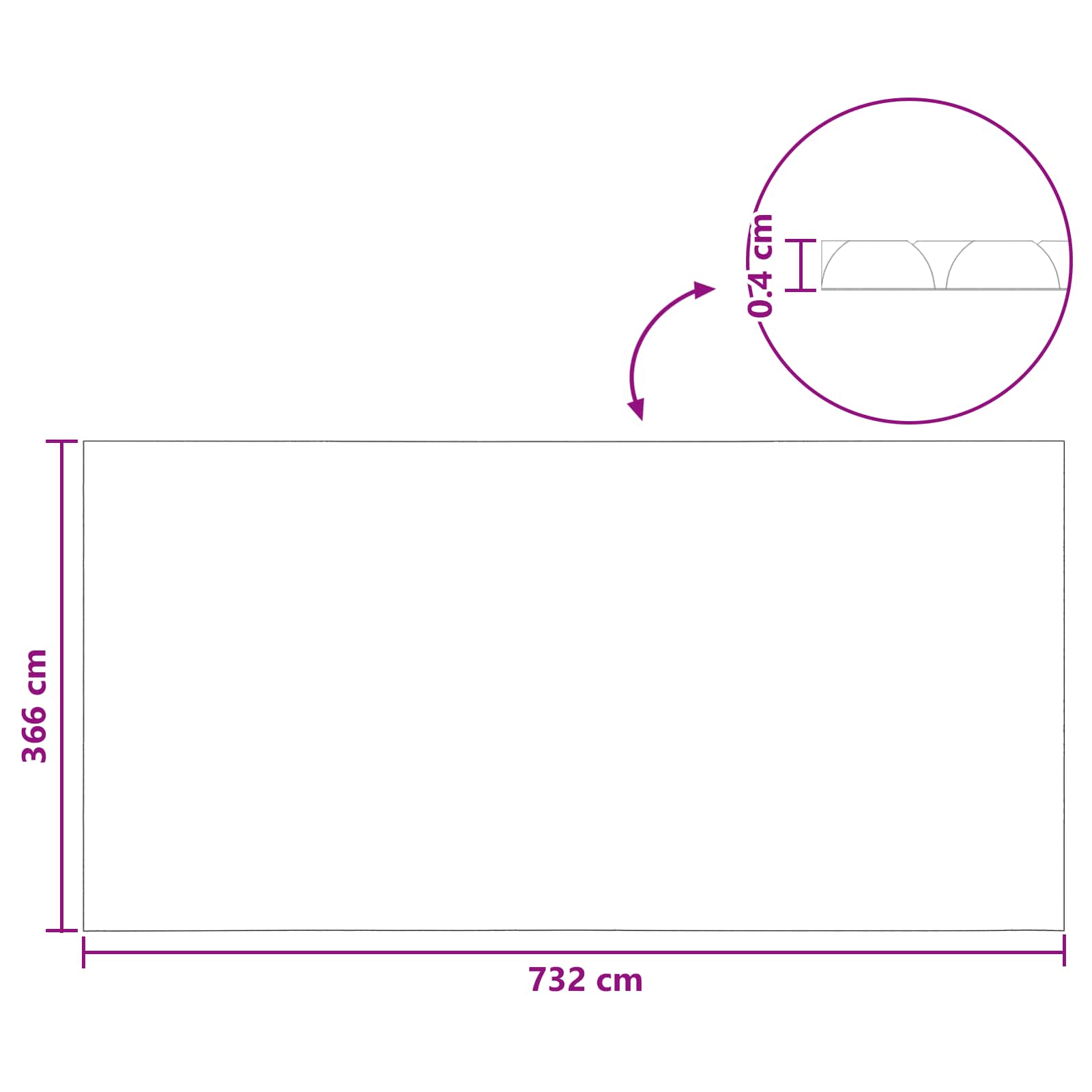 Zwembadbedekking Extra Zwaar Zwart 732 x 366 cm PE – afbeelding 7