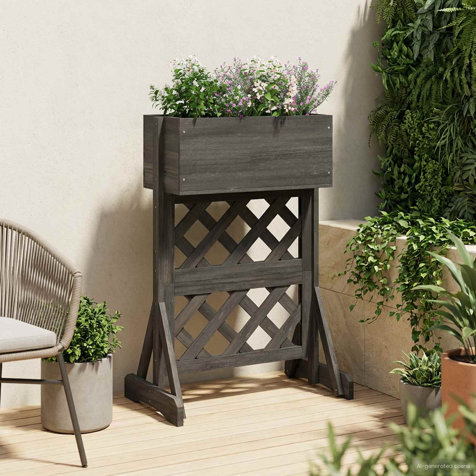 Verticale Tuin Trellis Grijs 48 x 30 x 70,5 cm