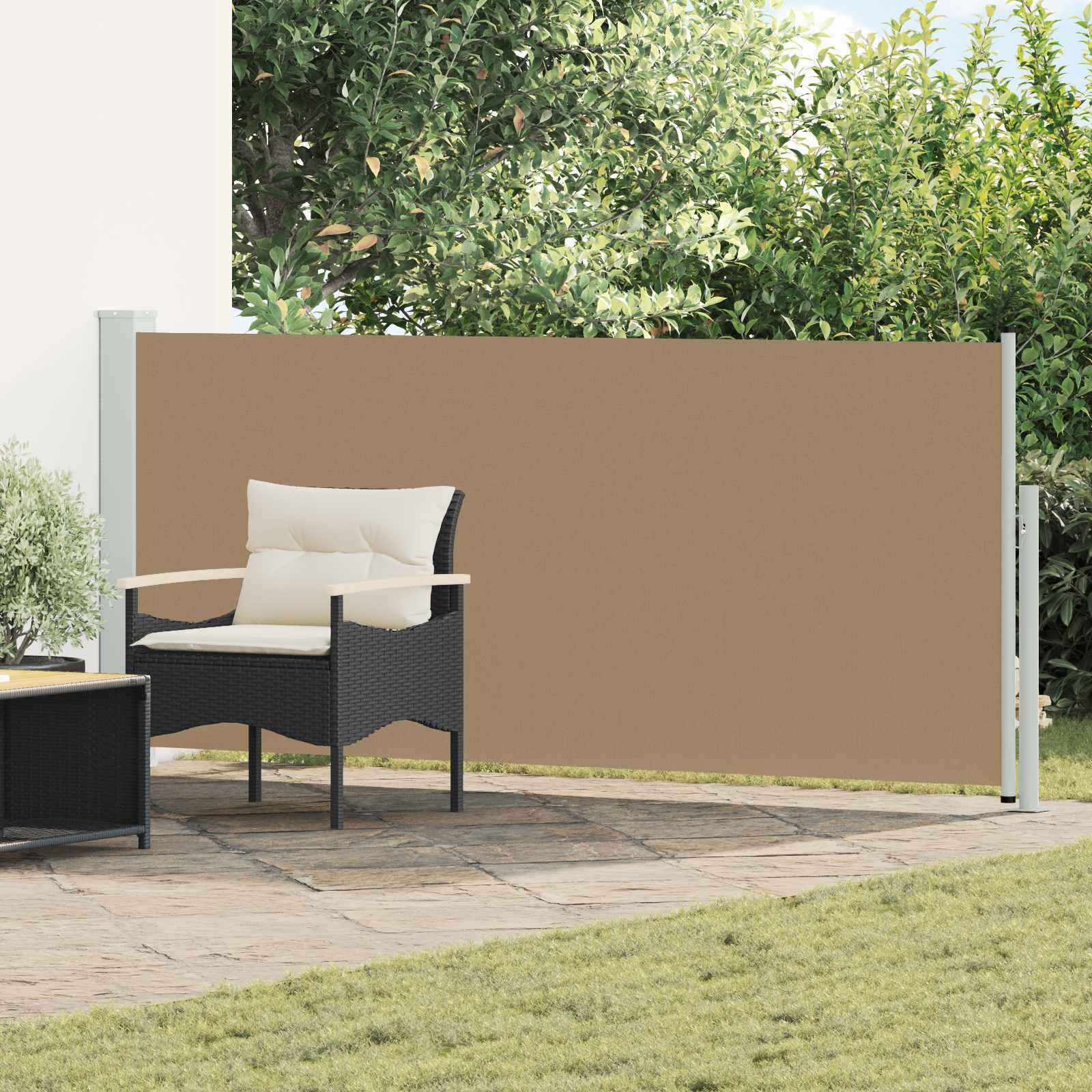 Uittrekbaar Zijscherm Taupe 300 x 120 cm Polyester
