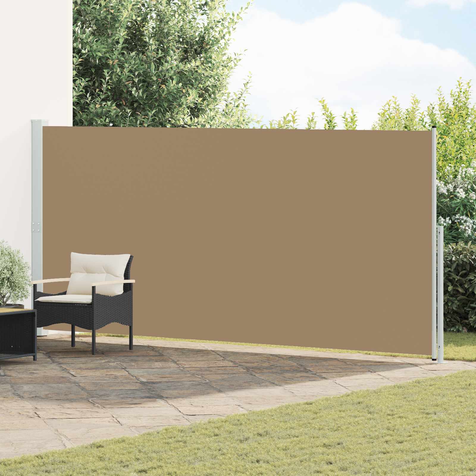 Uittrekbaar Zijscherm Taupe 300 x 180 cm Polyester – afbeelding 1