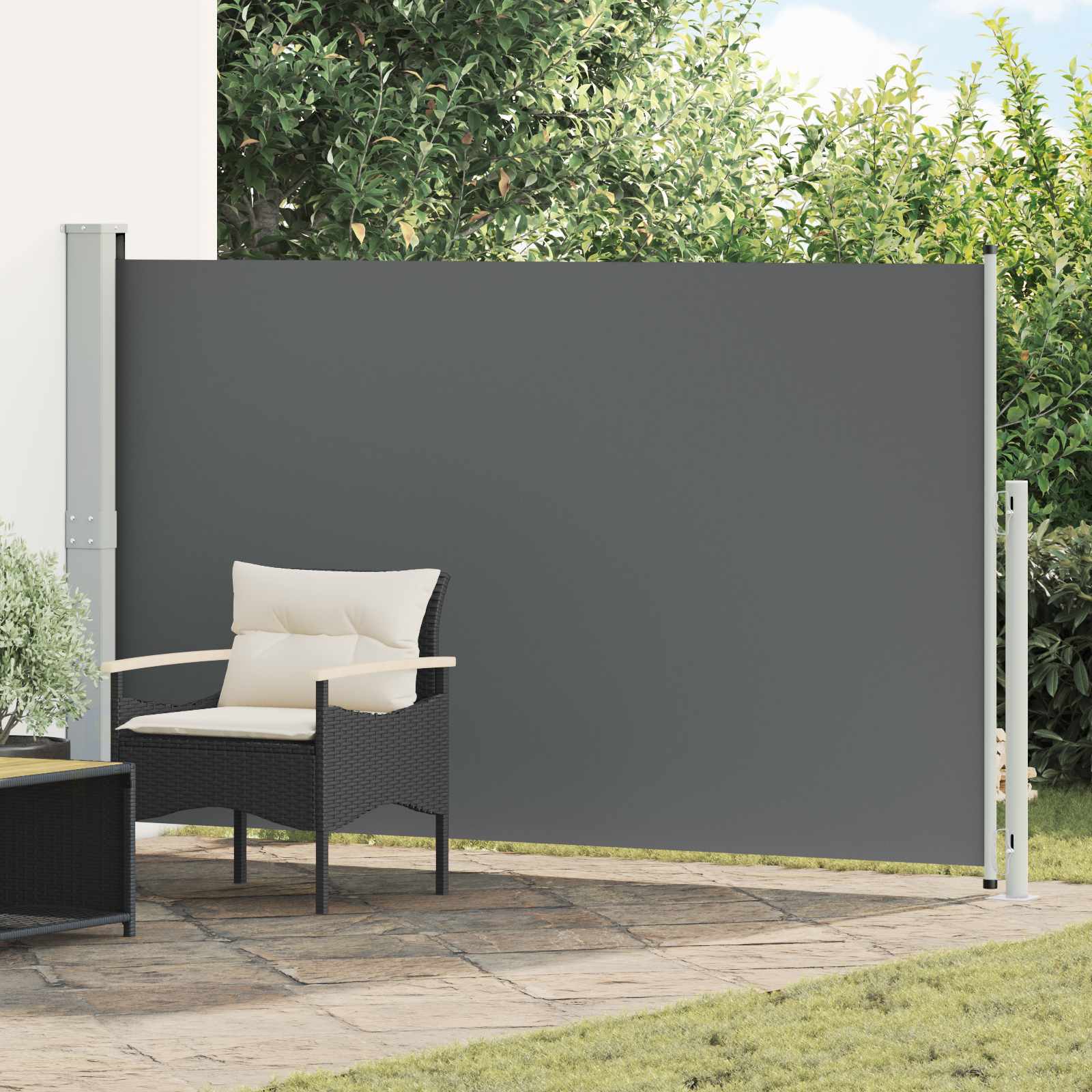 Uittrekbaar Zijscherm Antracietkleurig 300 x 180 cm Polyester
