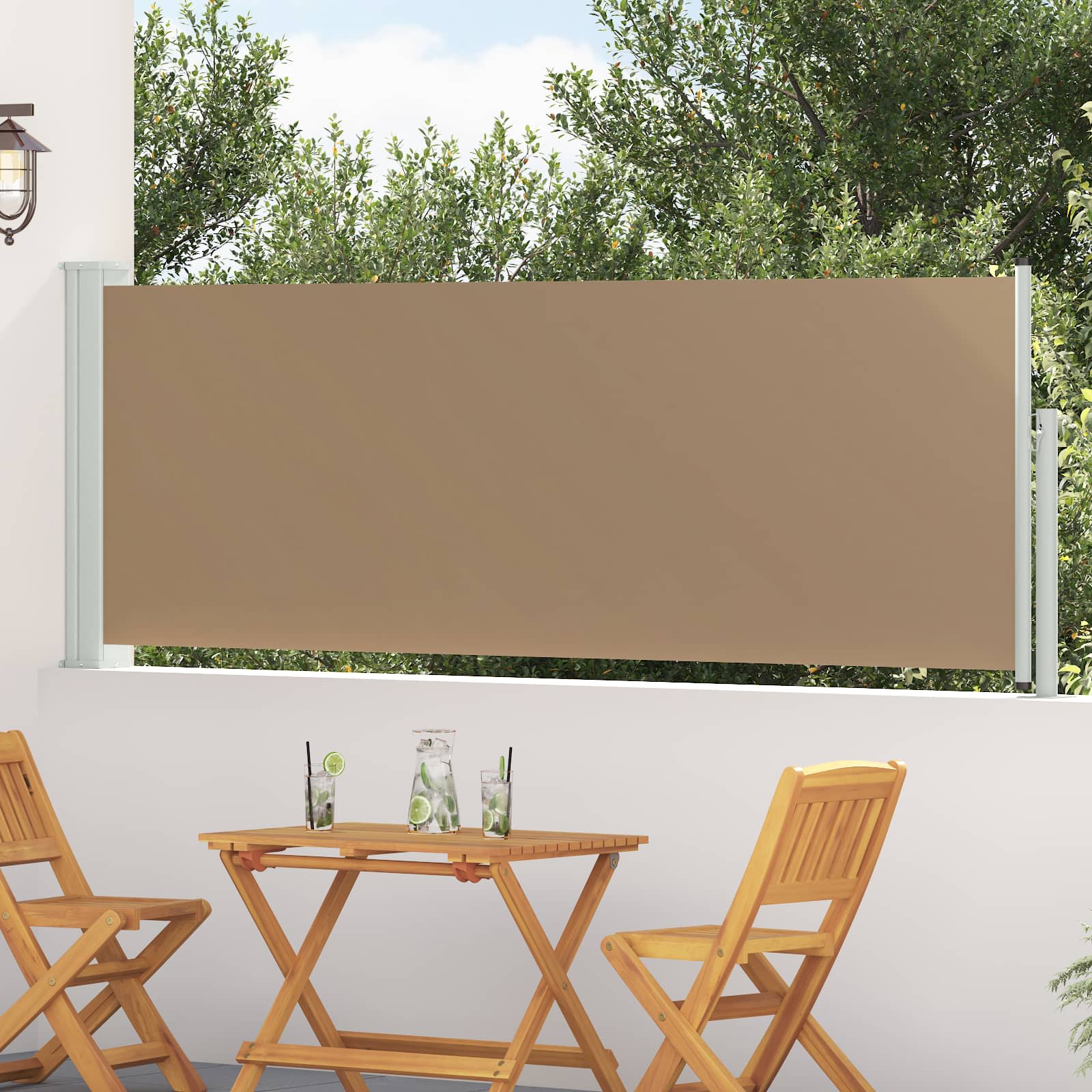 Uittrekbaar Zijscherm Taupe 500 x 100 cm Polyester