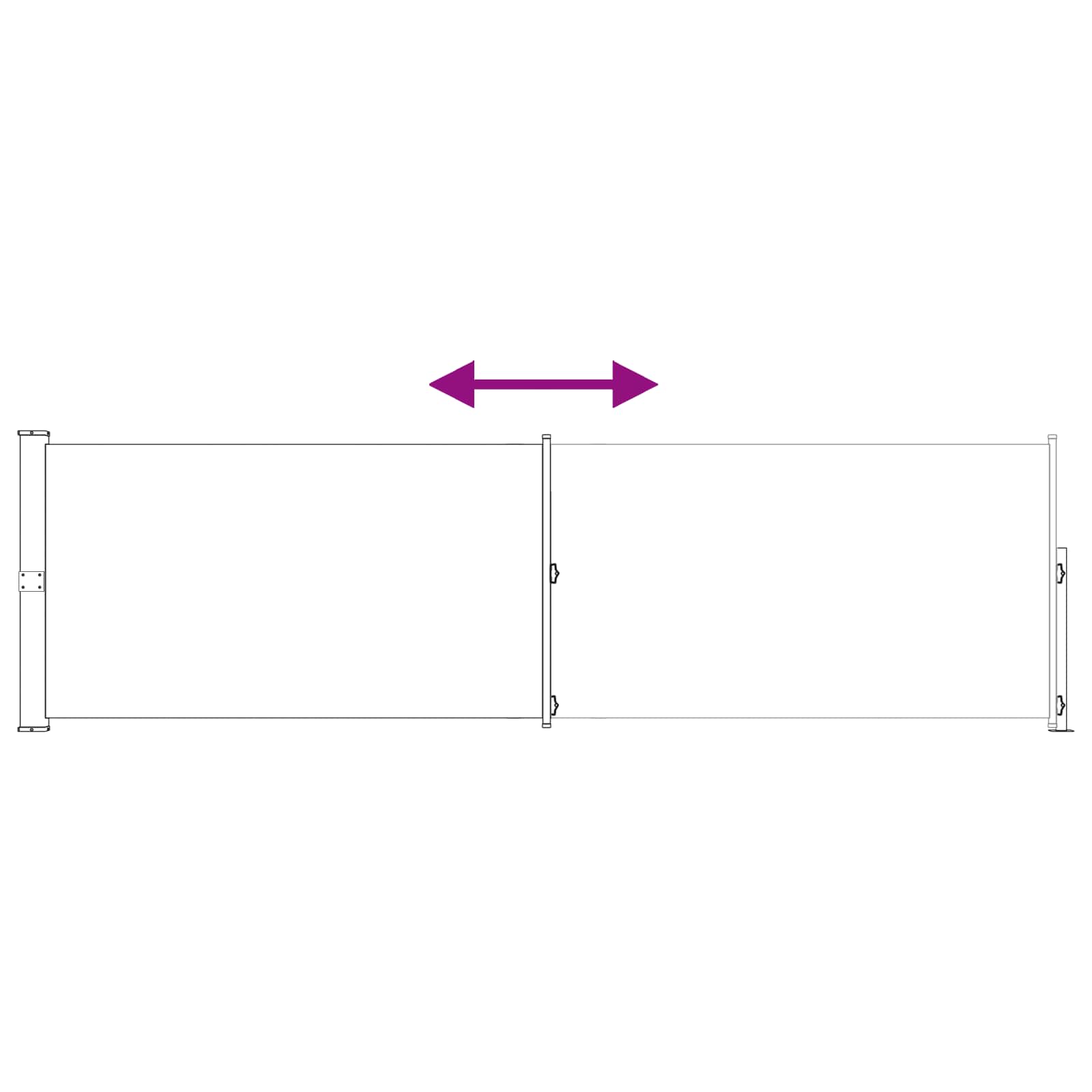 Uittrekbaar Zijscherm Antracietkleurig 600 x 117 cm Polyester – afbeelding 6