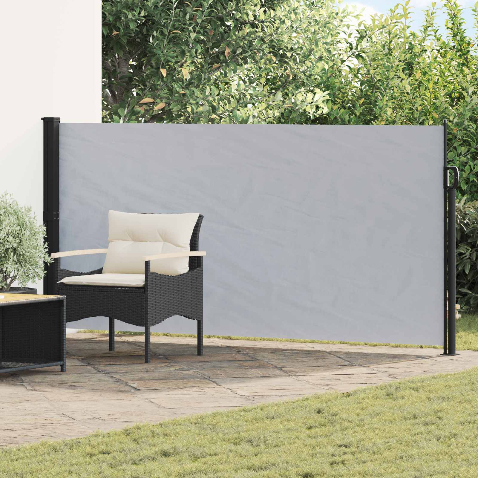 Uittrekbaar Zijscherm Grijs 300 x 117 cm Polyester