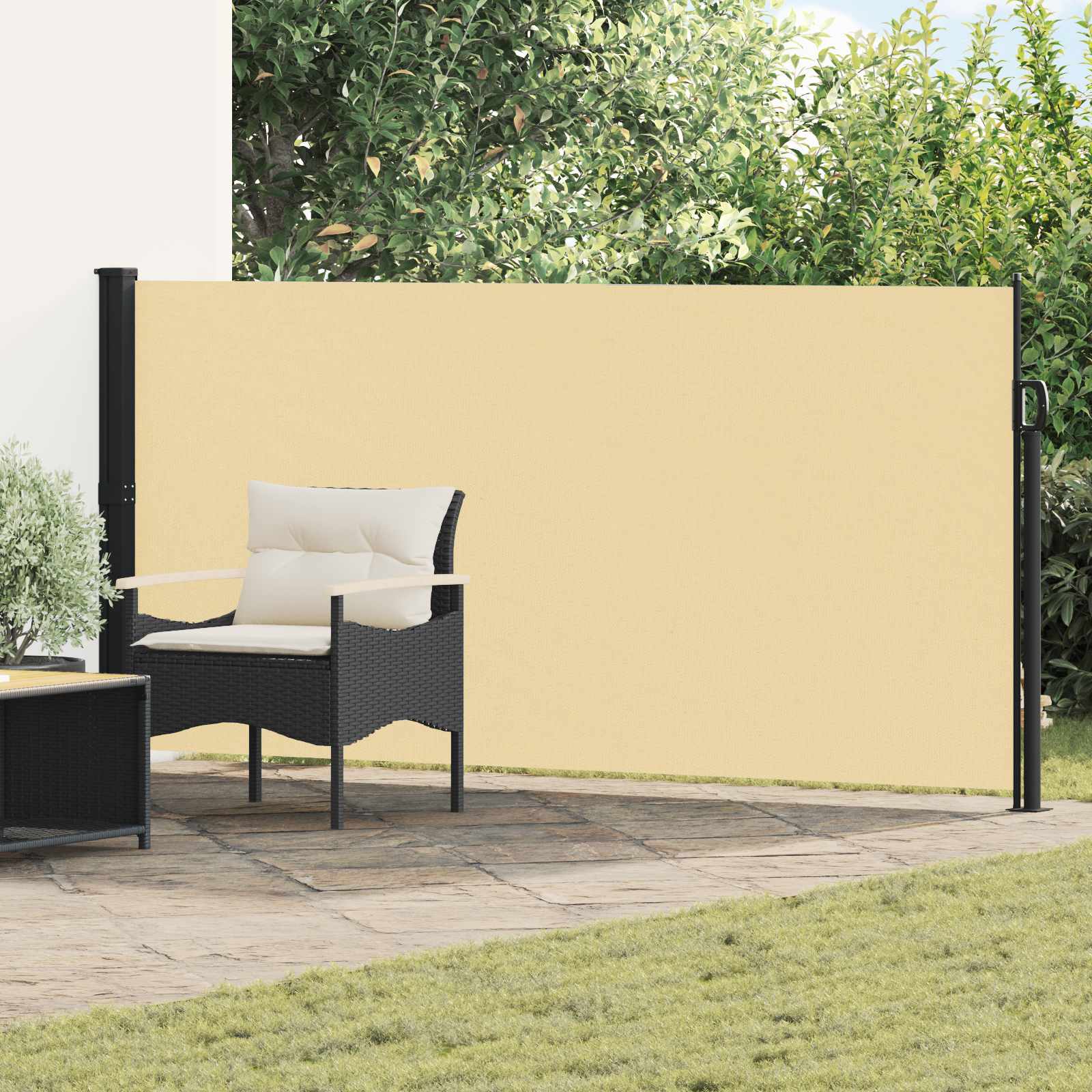 Uittrekbaar Zijscherm Zand 500 x 160 cm Polyester – afbeelding 1