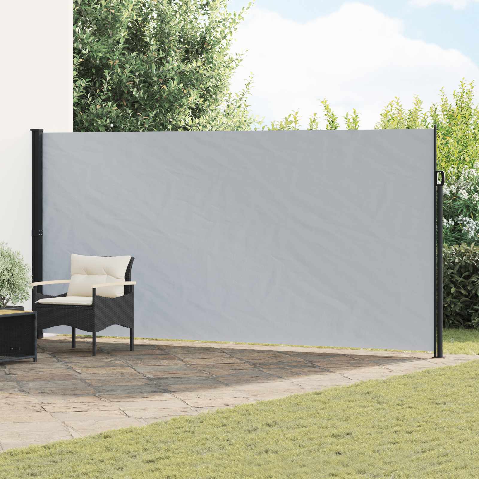 Uittrekbaar Zijscherm Grijs 500 x 180 cm Polyester