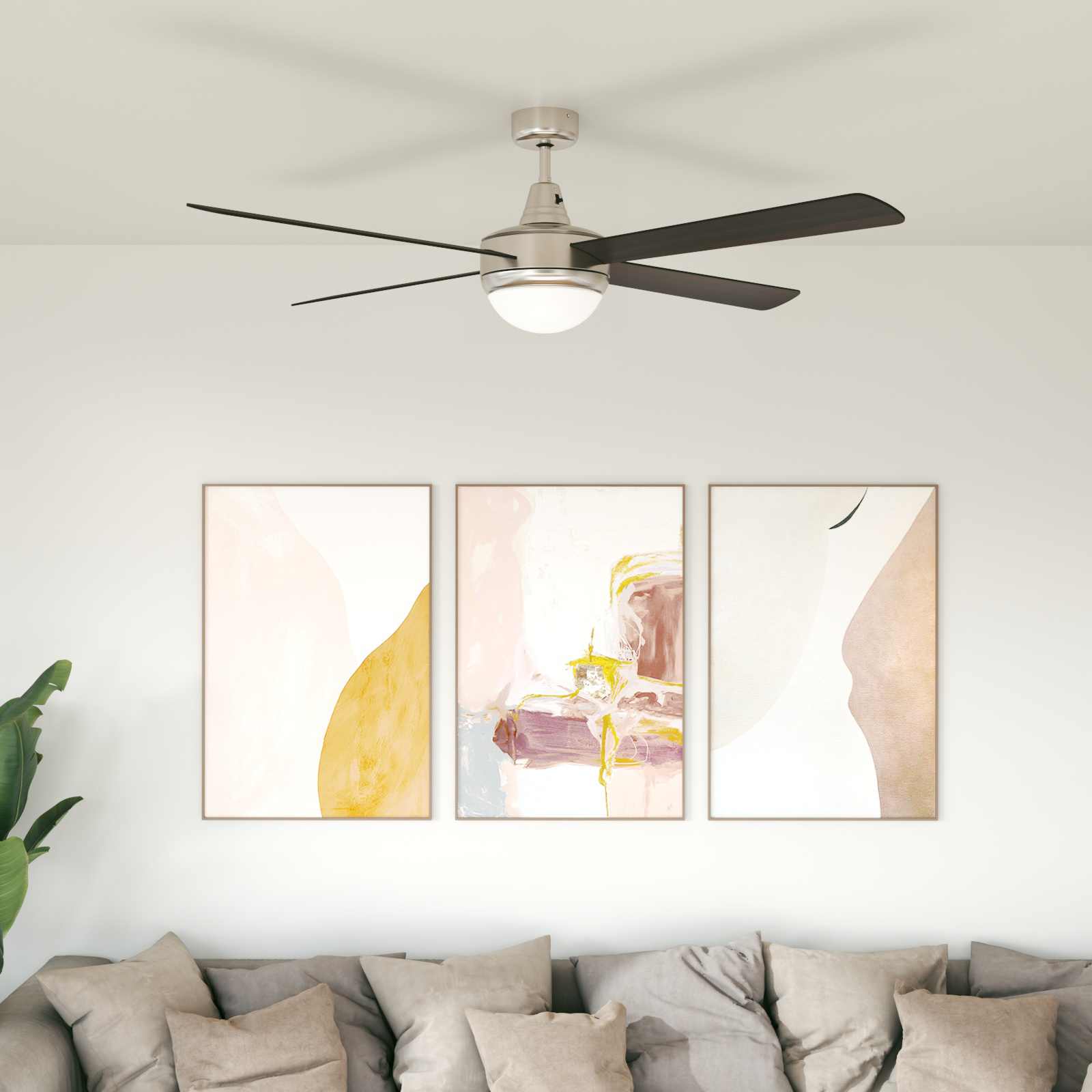 Plafondventilator met licht en afstandsbediening Ø 130 cm
