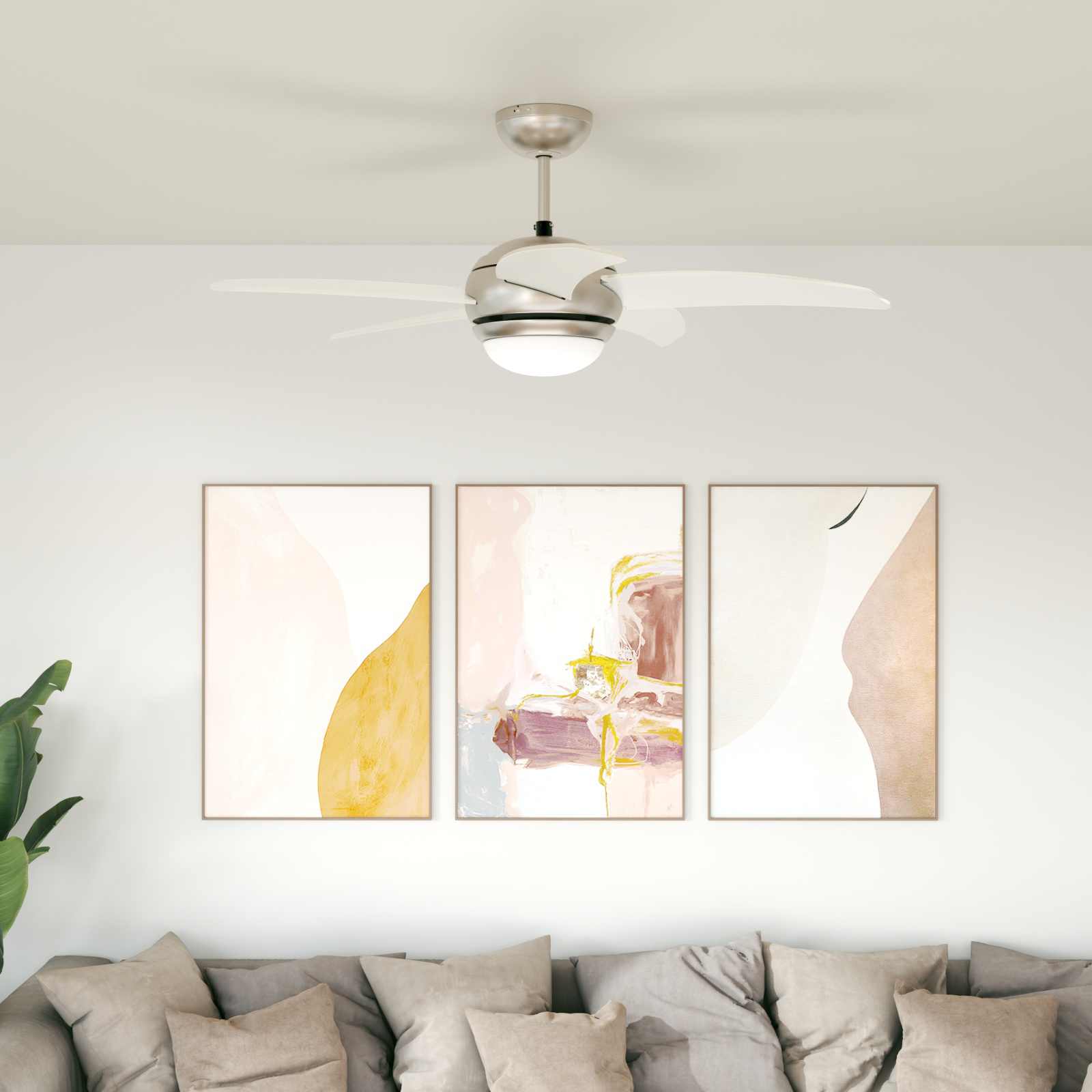 Plafondventilator met licht en afstandsbediening Ø 110 cm