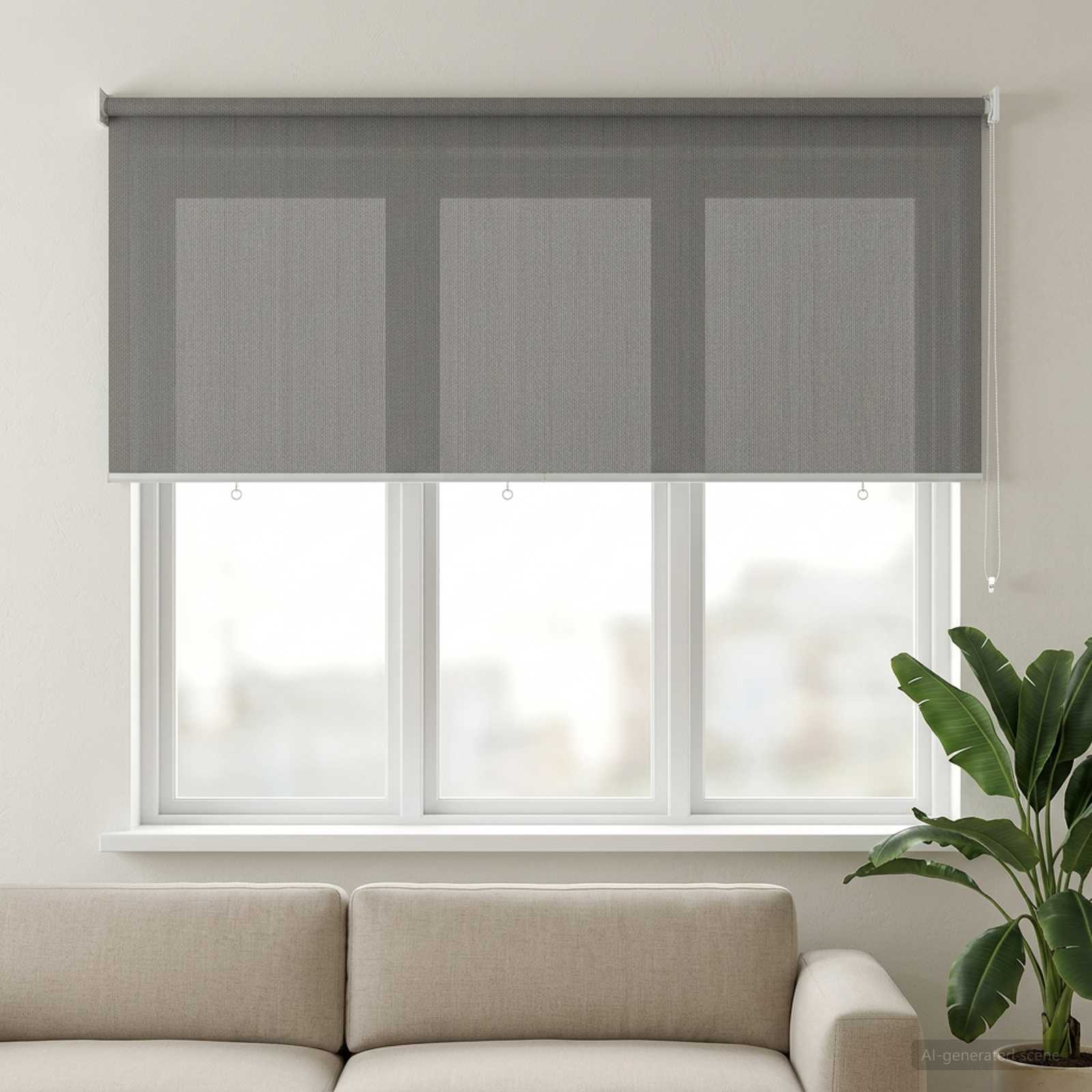Buitenrolgordijn 90% UV-blok Lichtgrijs 180 x 140 cm HDPE – afbeelding 1
