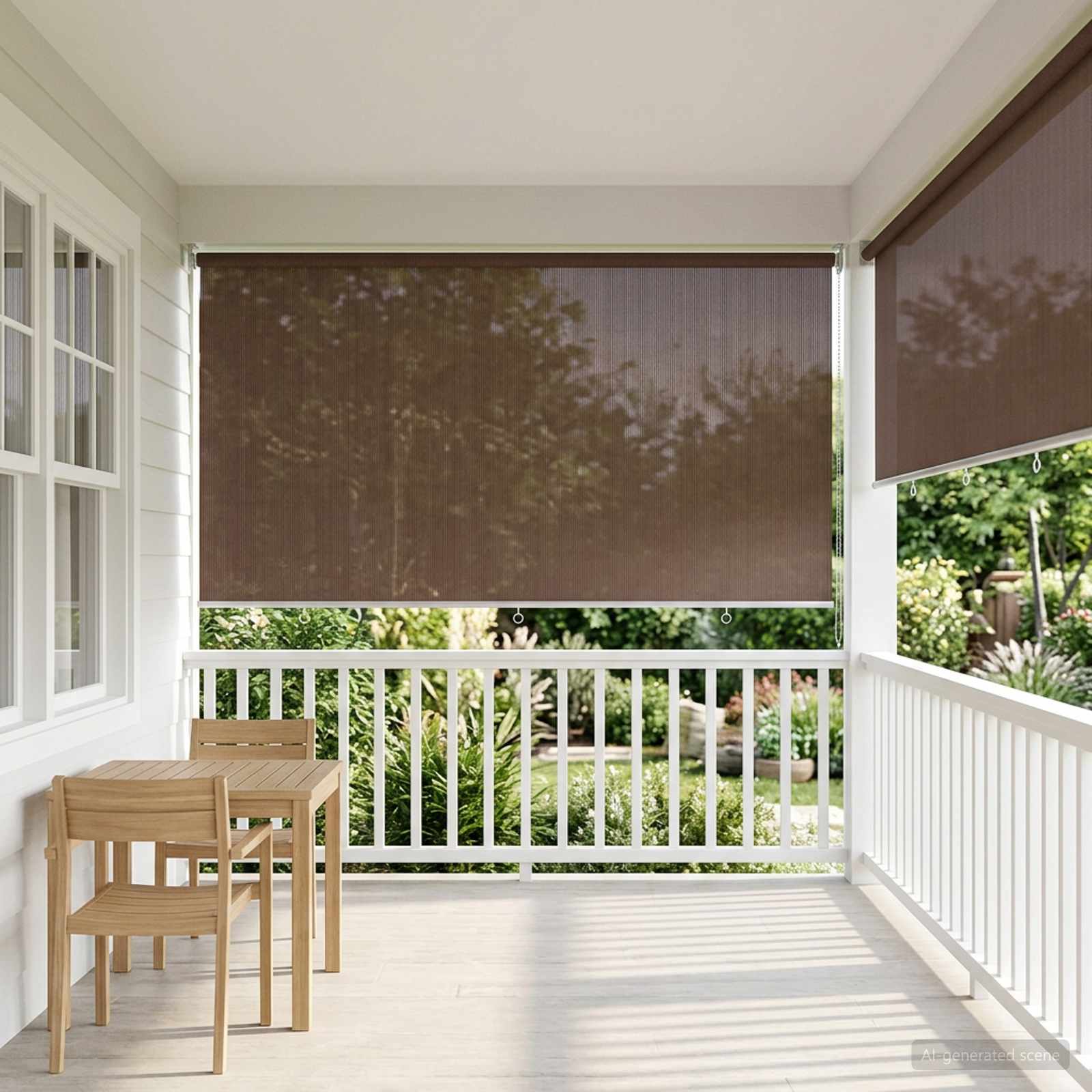 Buitenrolgordijn 90% UV-blok Taupe 300 x 230 cm HDPE – afbeelding 1