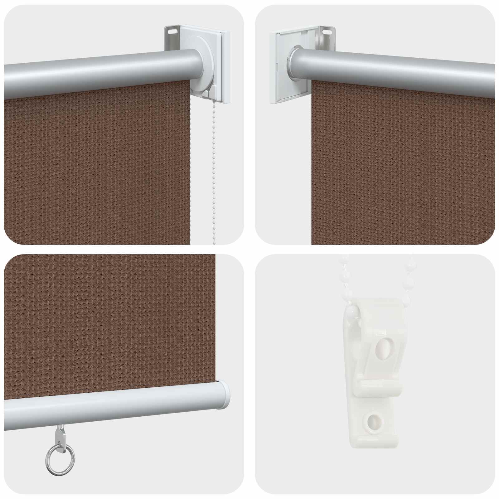 Buitenrolgordijn 90% UV-blok Taupe 300 x 230 cm HDPE – afbeelding 6