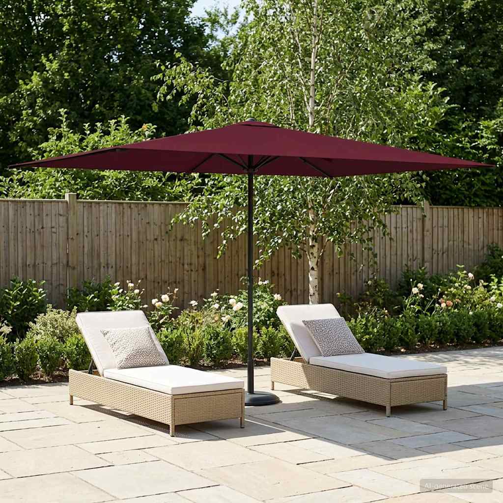 Tuinparasol 200 x 300 cm Polyester Rechthoekig Bordeaux Rood