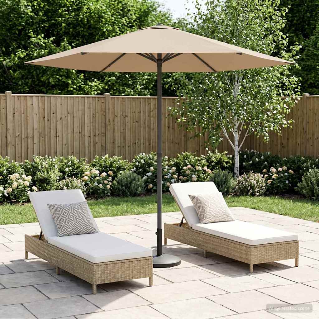 Tuinparasol 230 x 230 cm Polyester Rechthoekig Taupe