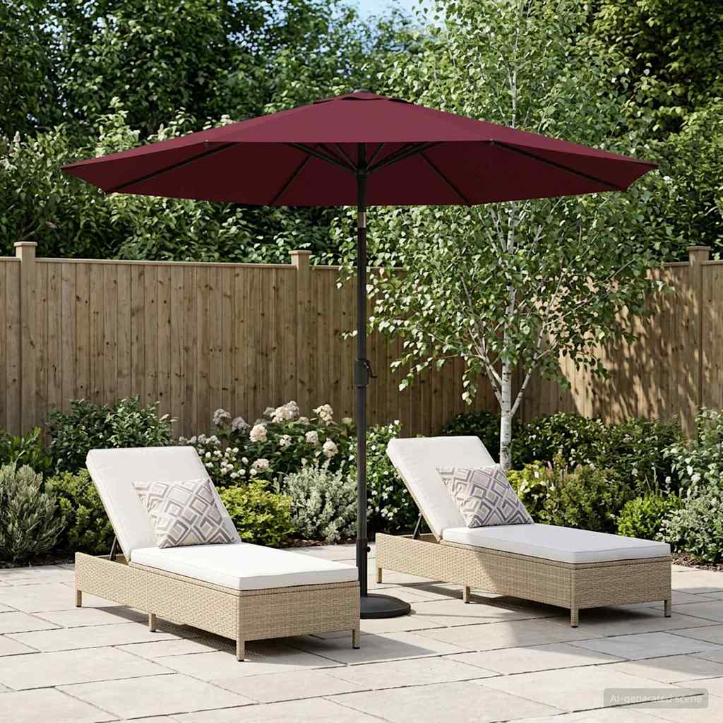 Tuinparasol 230 x 230 cm Polyester Rechthoekig Bordeaux Rood – afbeelding 1