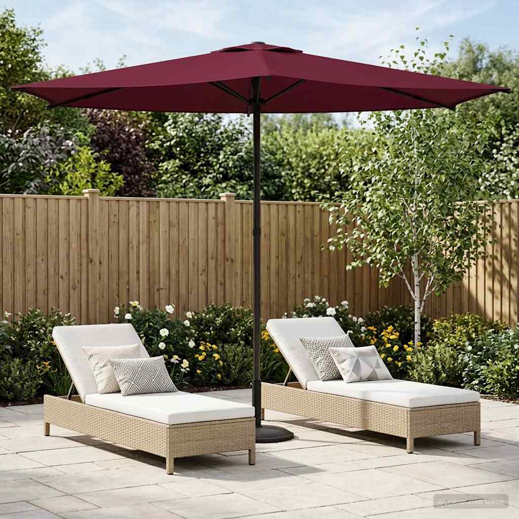 Tuinparasol 270 x 270 cm Polyester Rechthoekig Bordeaux Rood – afbeelding 1