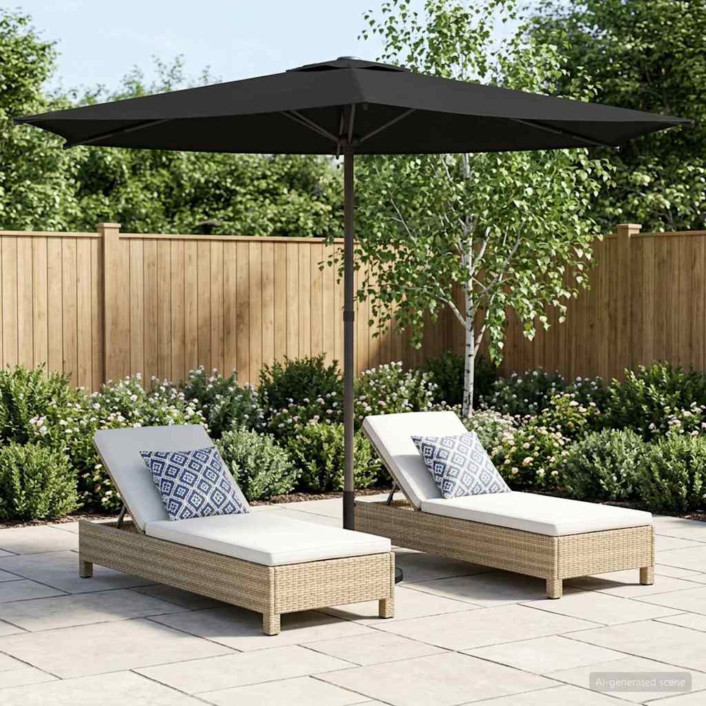 Tuinparasol 270 x 270 cm Polyester Rechthoekig Zwart