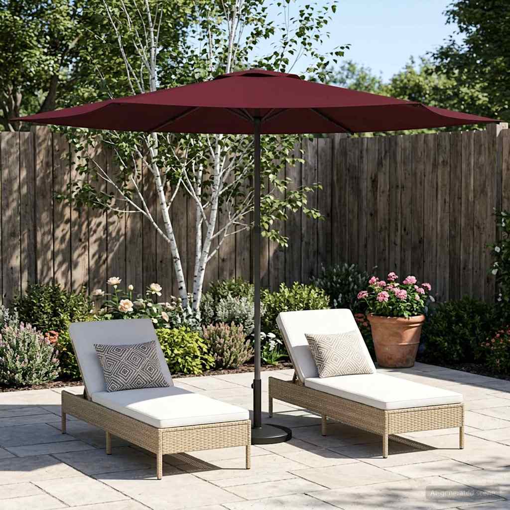 Tuinparasol 300 x 300 cm Polyester Rechthoekig Bordeaux Rood – afbeelding 1