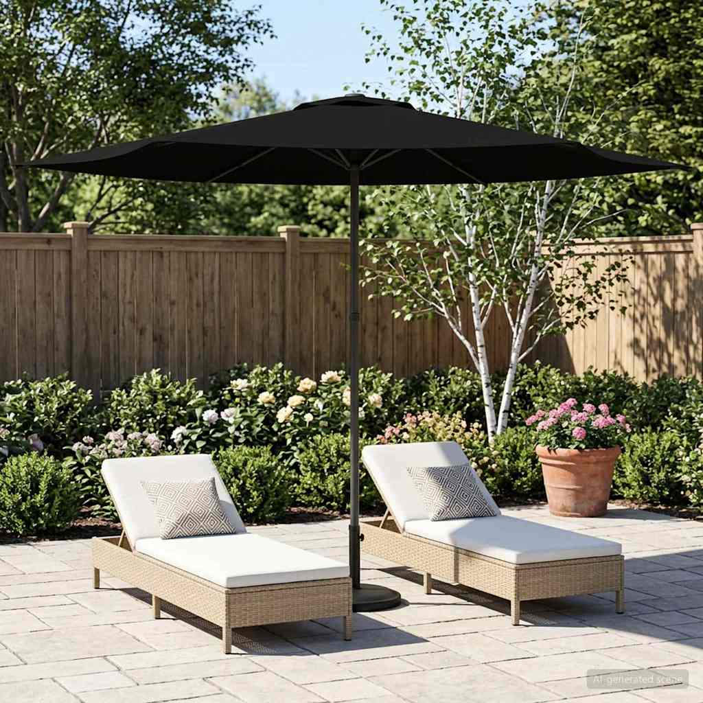 Tuinparasol 300 x 300 cm Polyester Rechthoekig Zwart