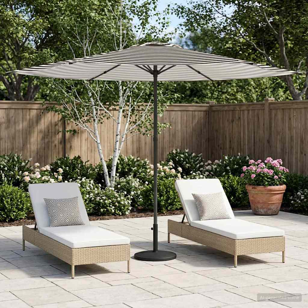 Tuinparasol 300 x 300 cm Polyester Rechthoekig Zwart en Wit