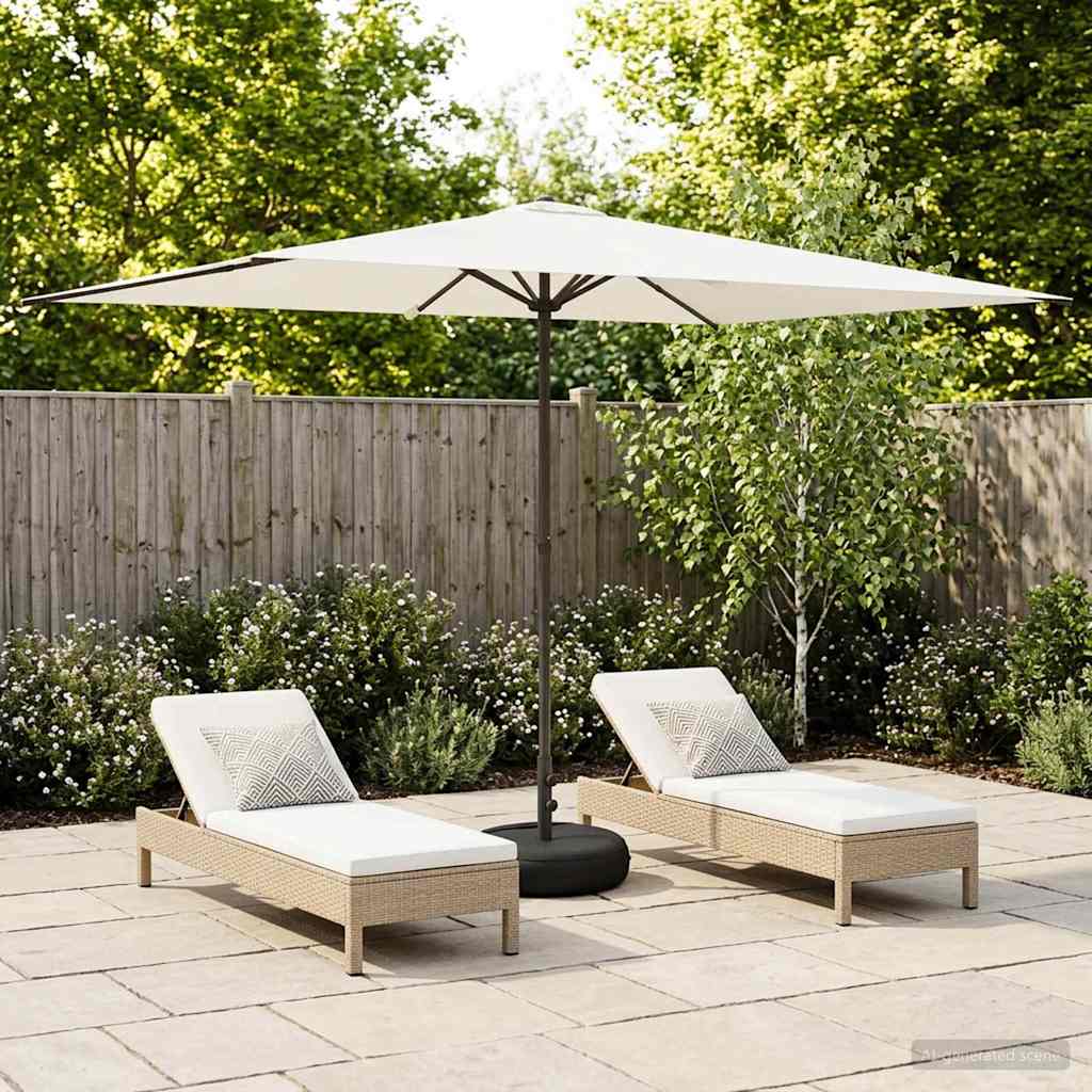 Tuinparasol met Basis 200 x 300 cm Polyester Rechthoekig